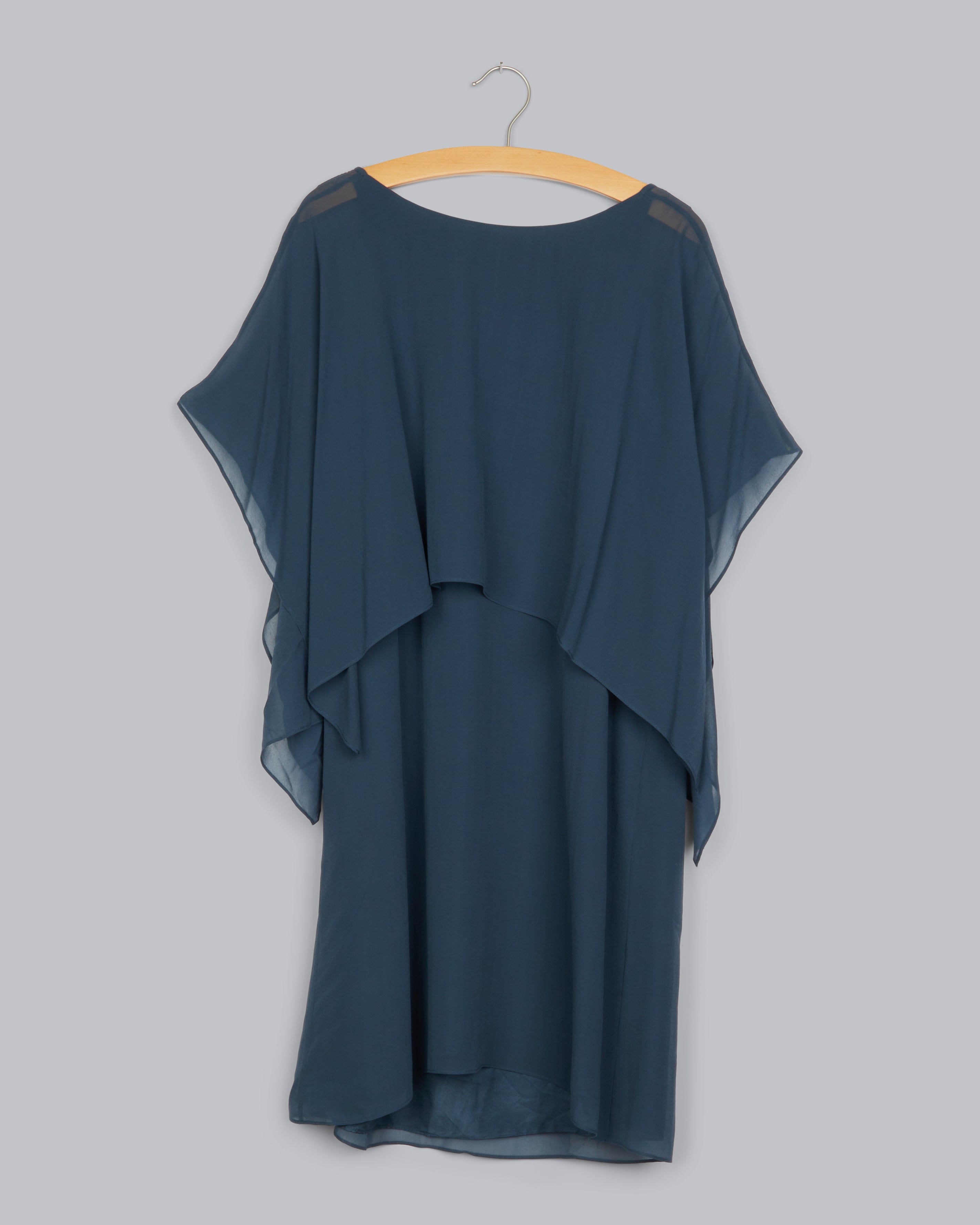 eileen fisher sheer silk dress Sheer Silk Georgette Layered Dress