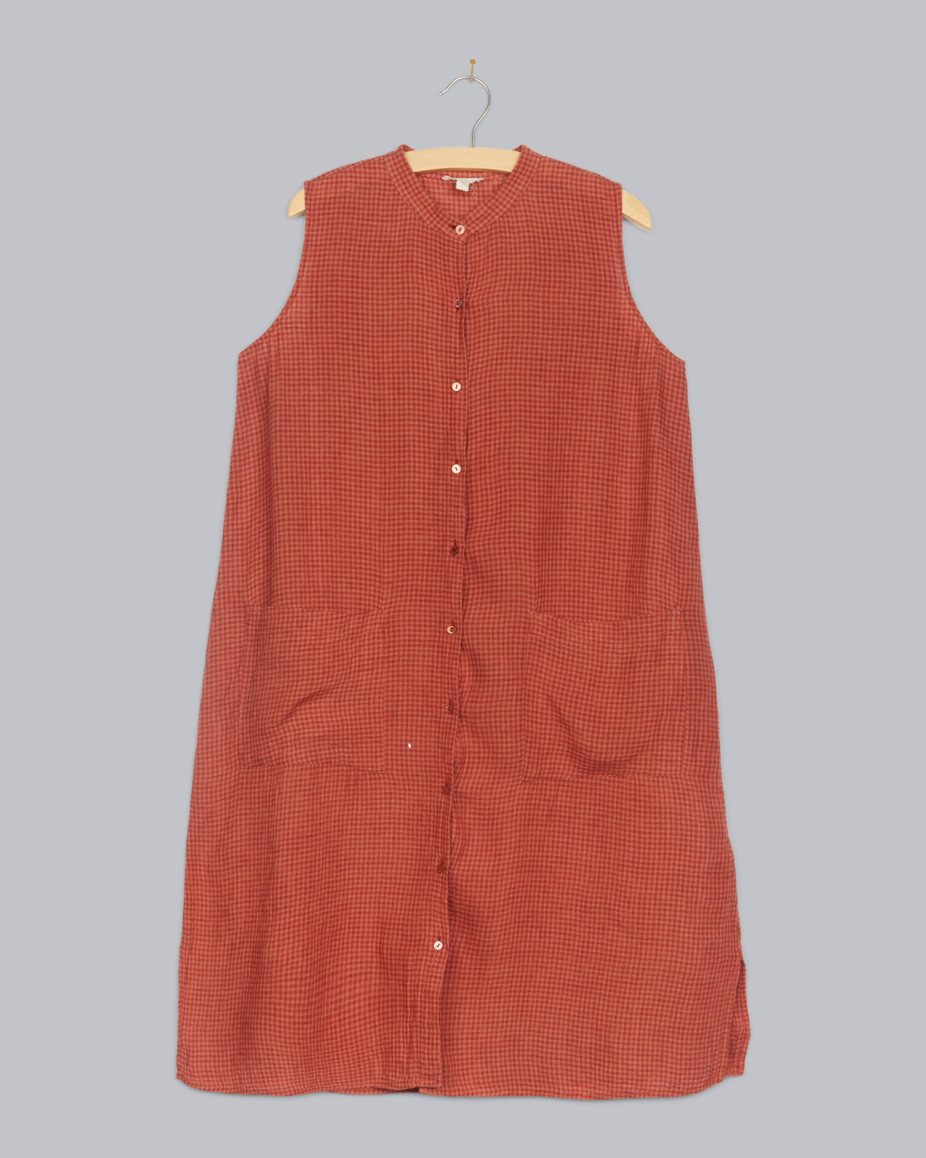 Silk Linen Check Dress