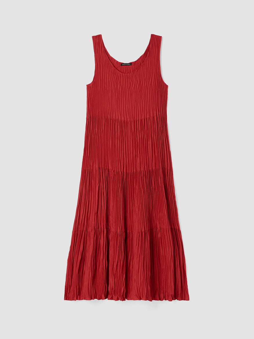 Crushed Silk Tiered Dress – Eileen Fisher Renew