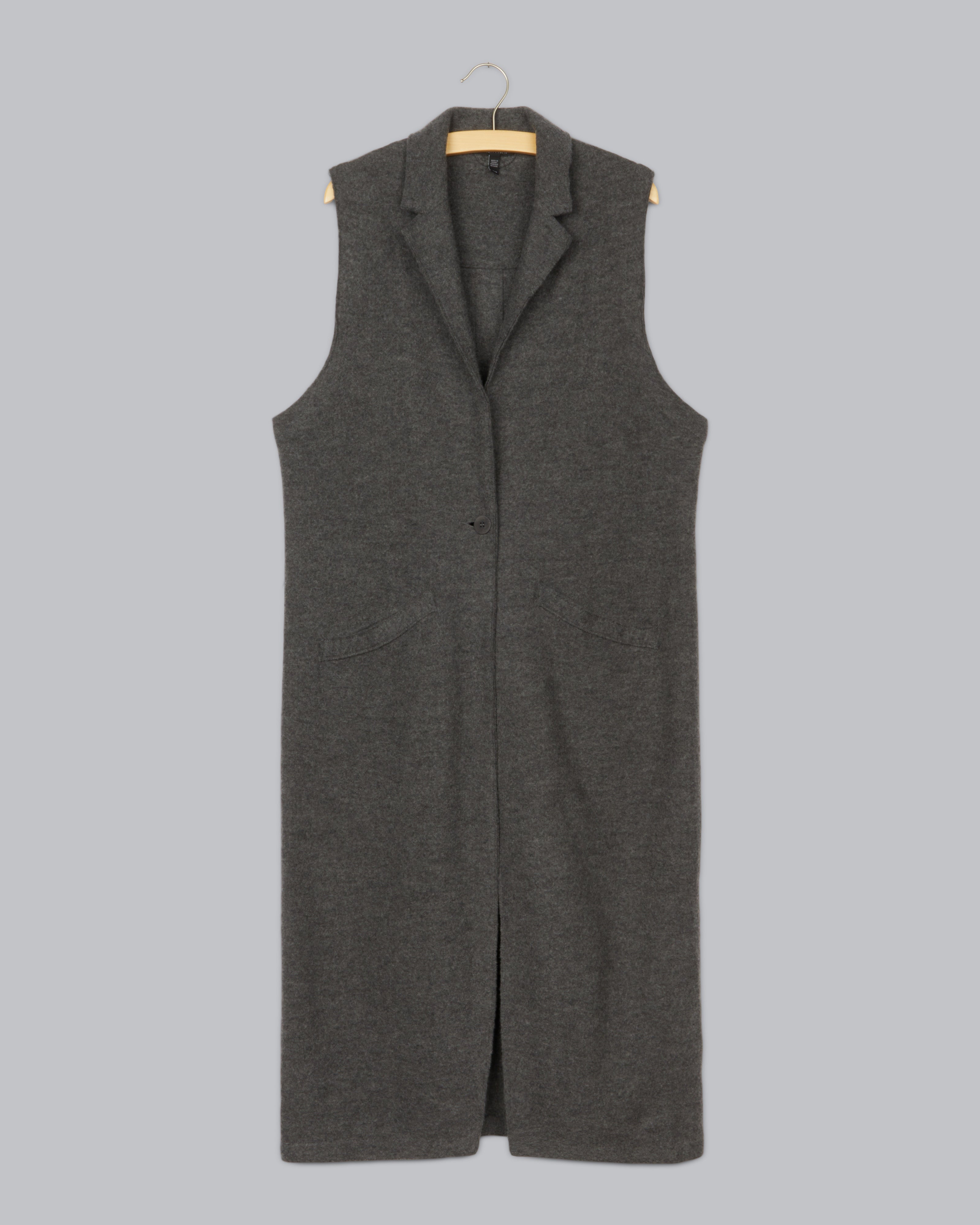 Lightweight Boiled Wool Vest - Main Image
