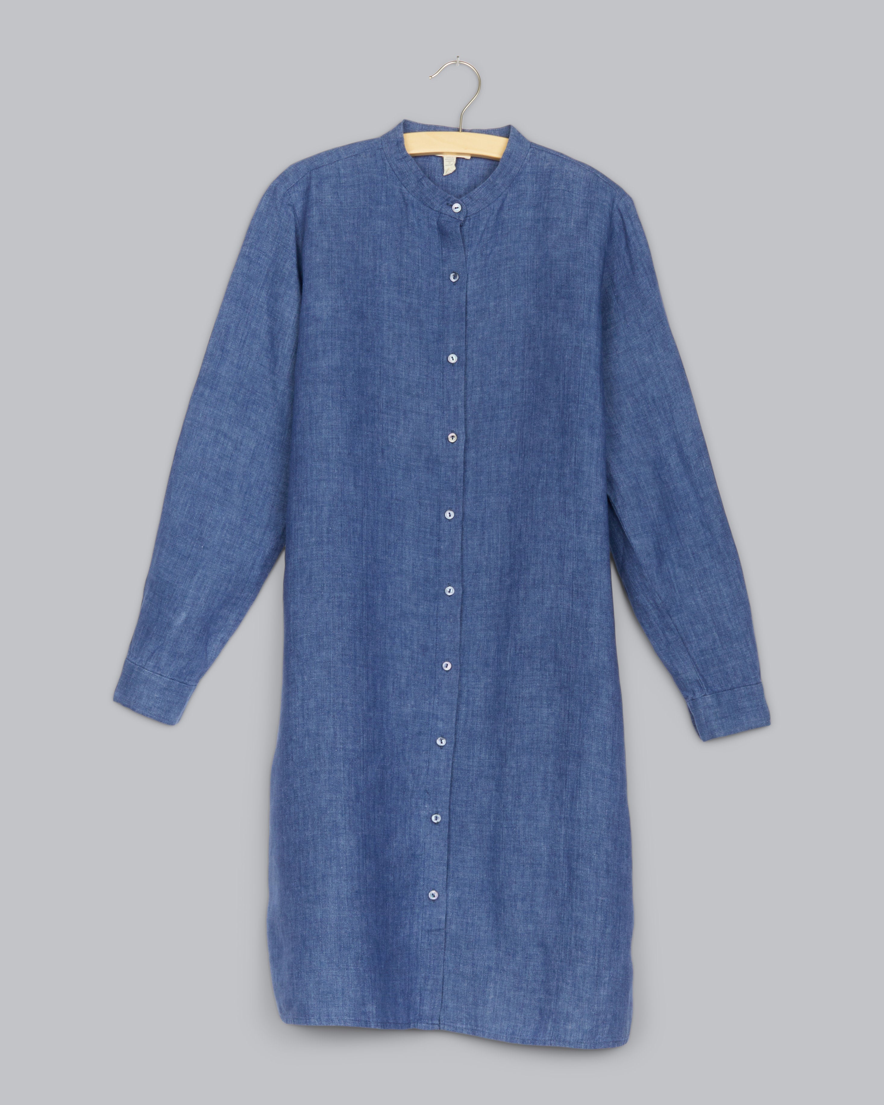 knee length dresses for ladies Washed Organic Linen Delave Dress – Eileen Fisher Renew
