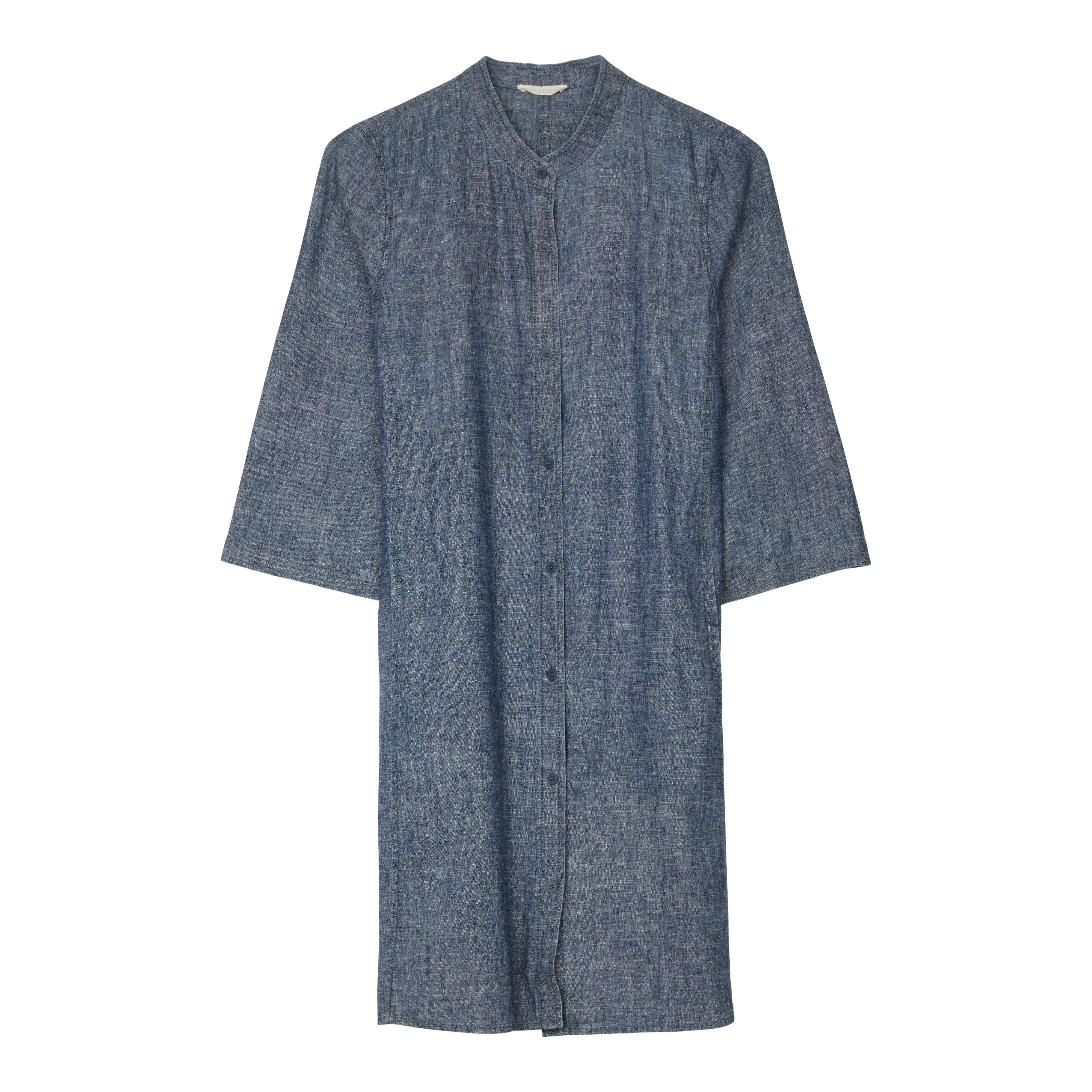 HYACINTH - Embroidered Peasant Top in Organic Cotton Chambray