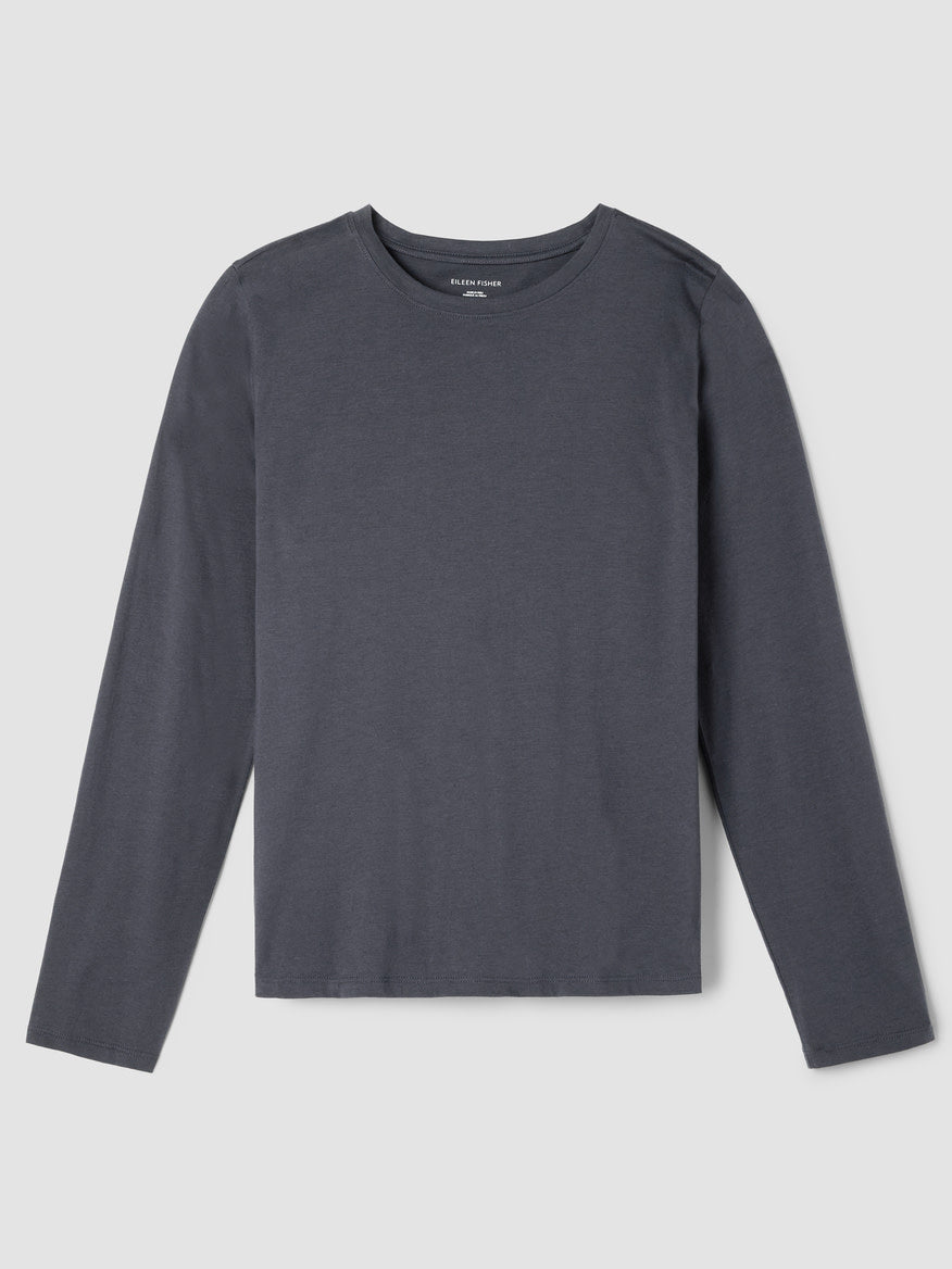 Organic Pima Cotton Jersey Long-Sleeve Tee – Eileen Fisher Renew