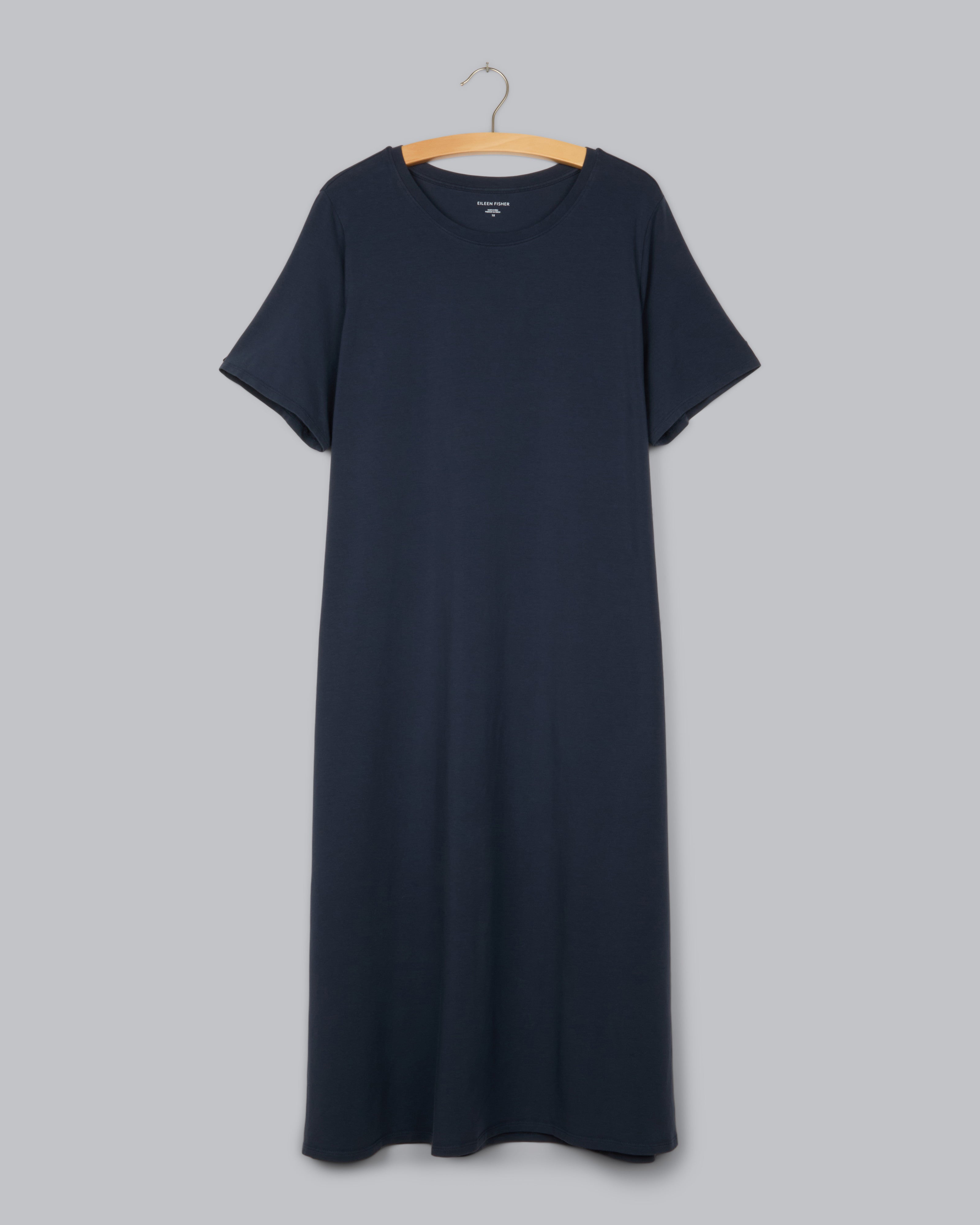 Organic Cotton Stretch Jersey Rib Dress  Eileen Fisher Renew