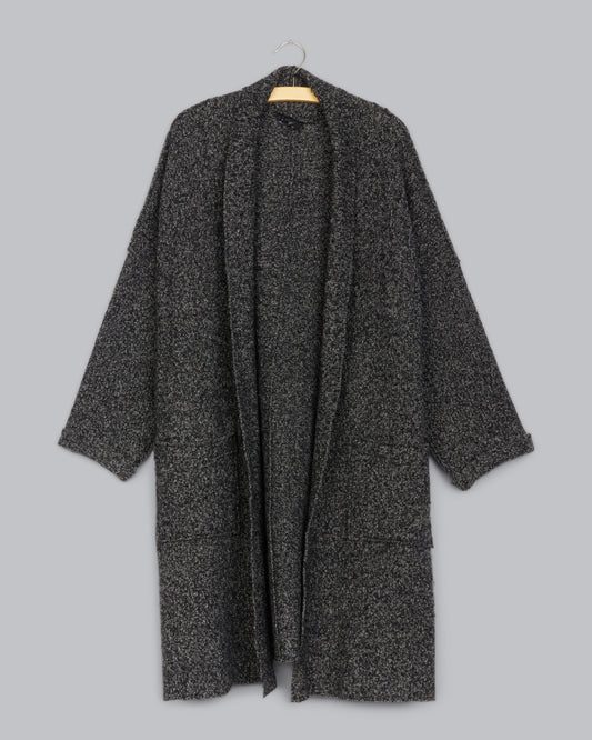 Two-Tone Wool Boucle Coat