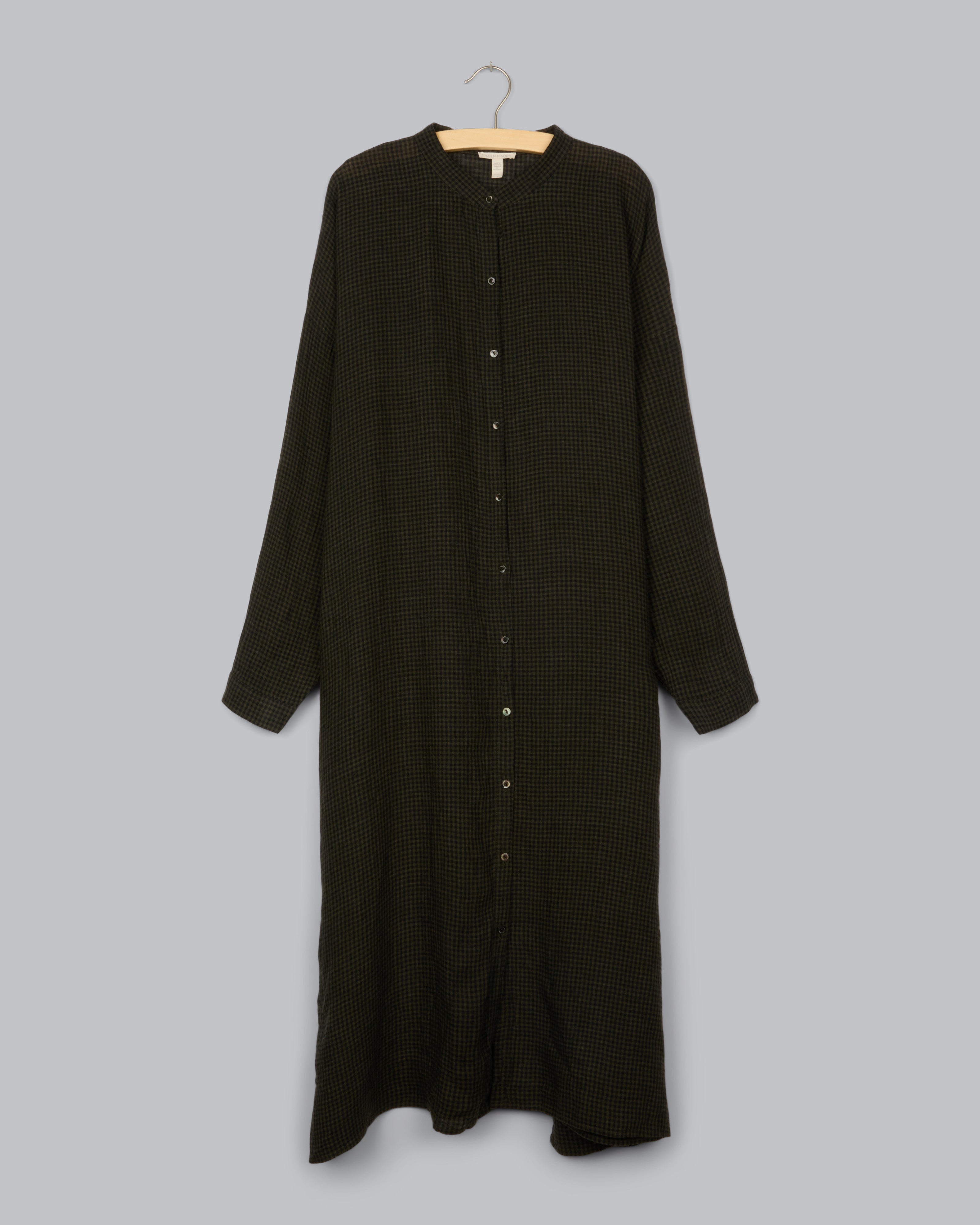 BONNIE CHECK ORGANIC EMBROIDERED DRESS