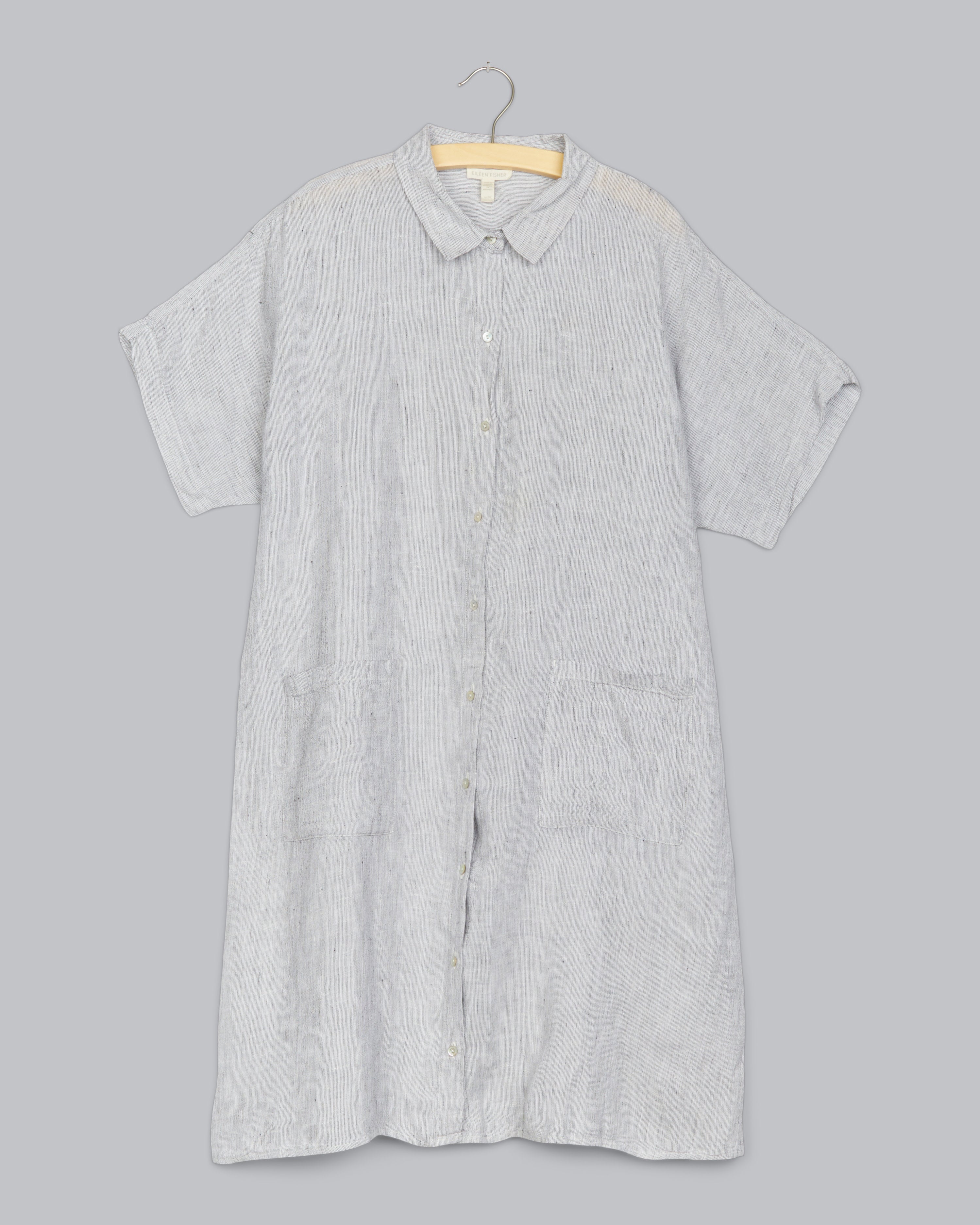 Striped Crinke Organic Linen Dress Eileen Fisher Renew Striped Crinke Organic Linen Dress Eileen Fisher Renew