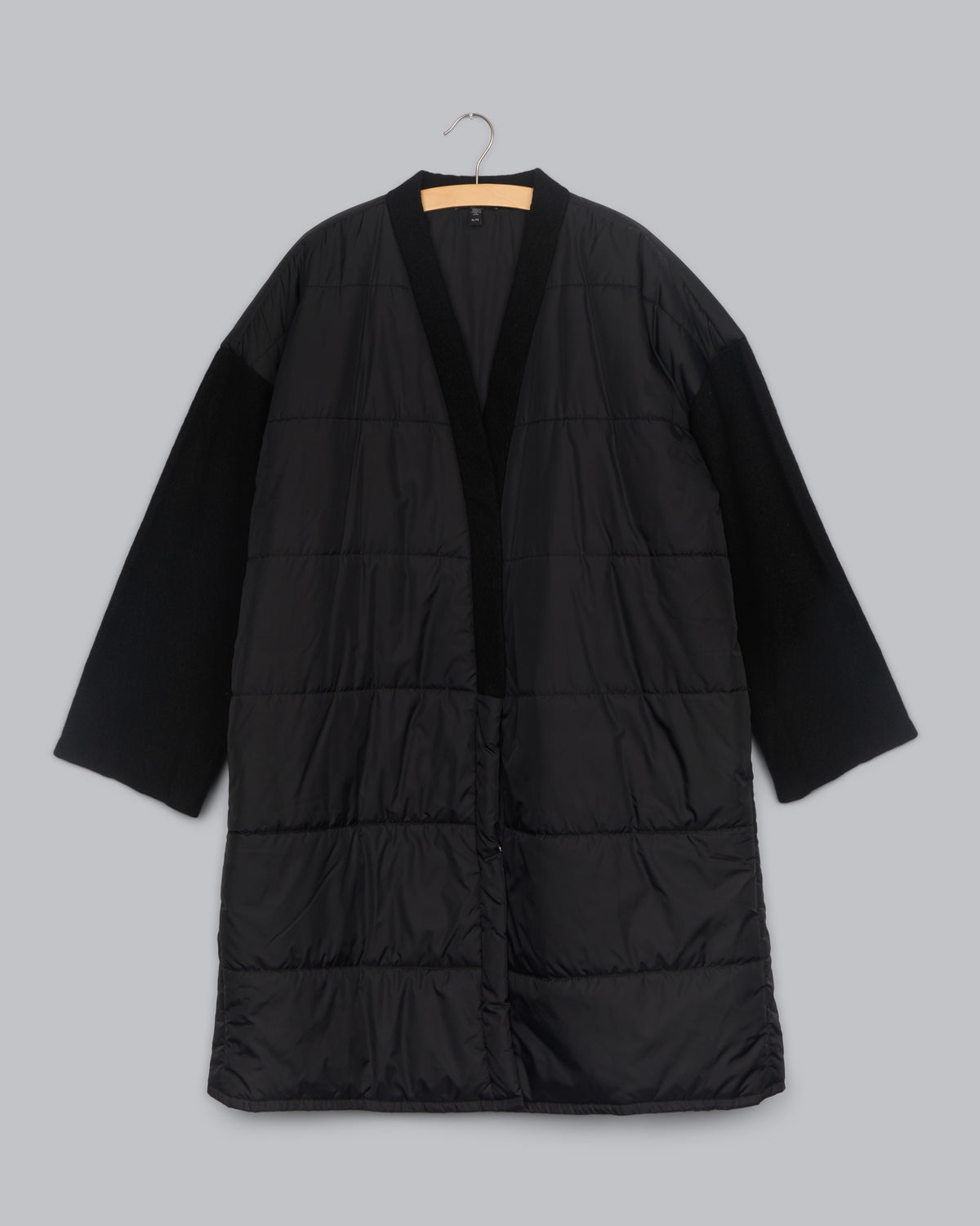 Quilted Recycled Nylon with Boiled Wool Coat