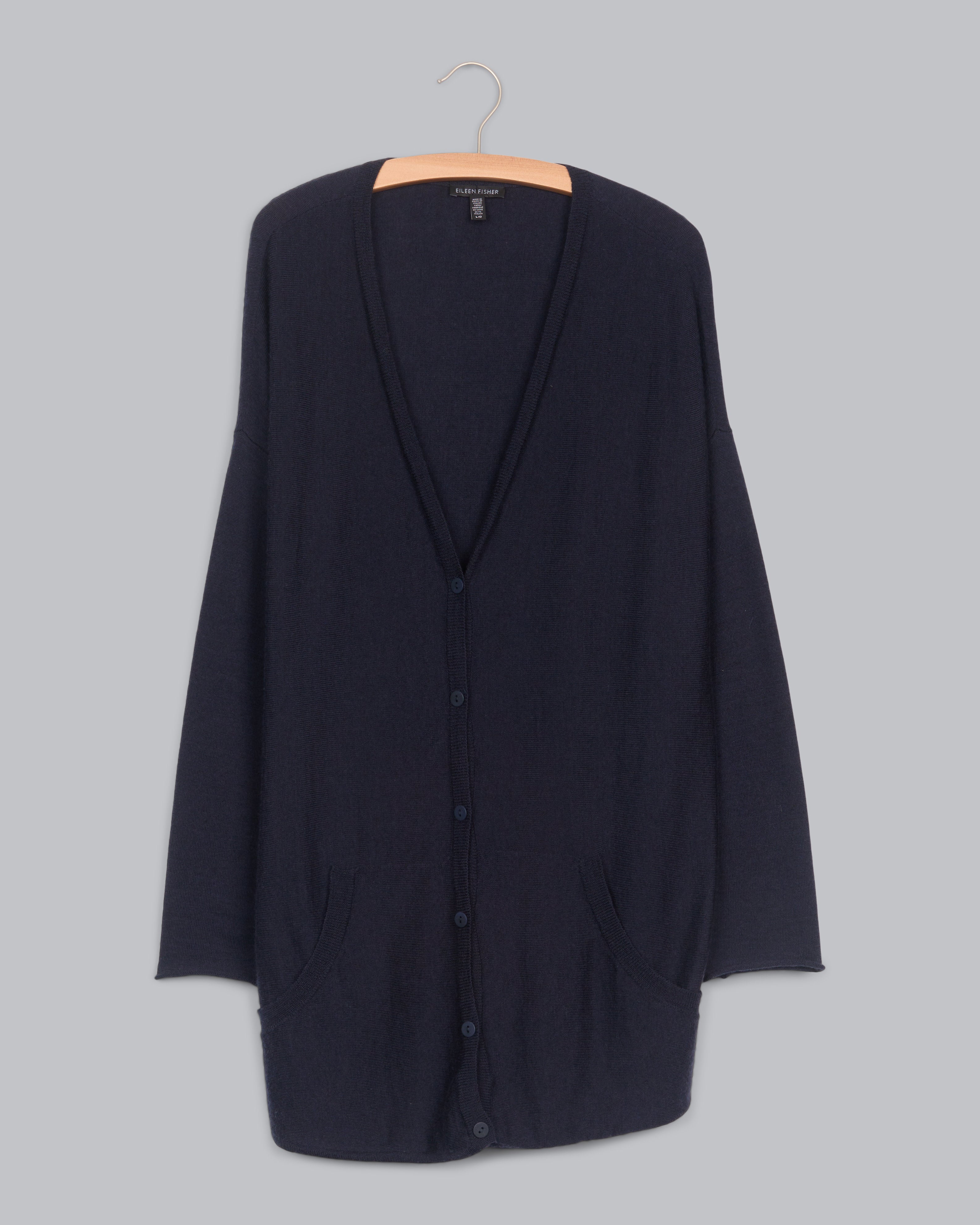 Merino High Collar Cardigan in Regenerative Wool | EILEEN FISHER Merino High Collar Cardigan in Regenerative Wool | EILEEN FISHER