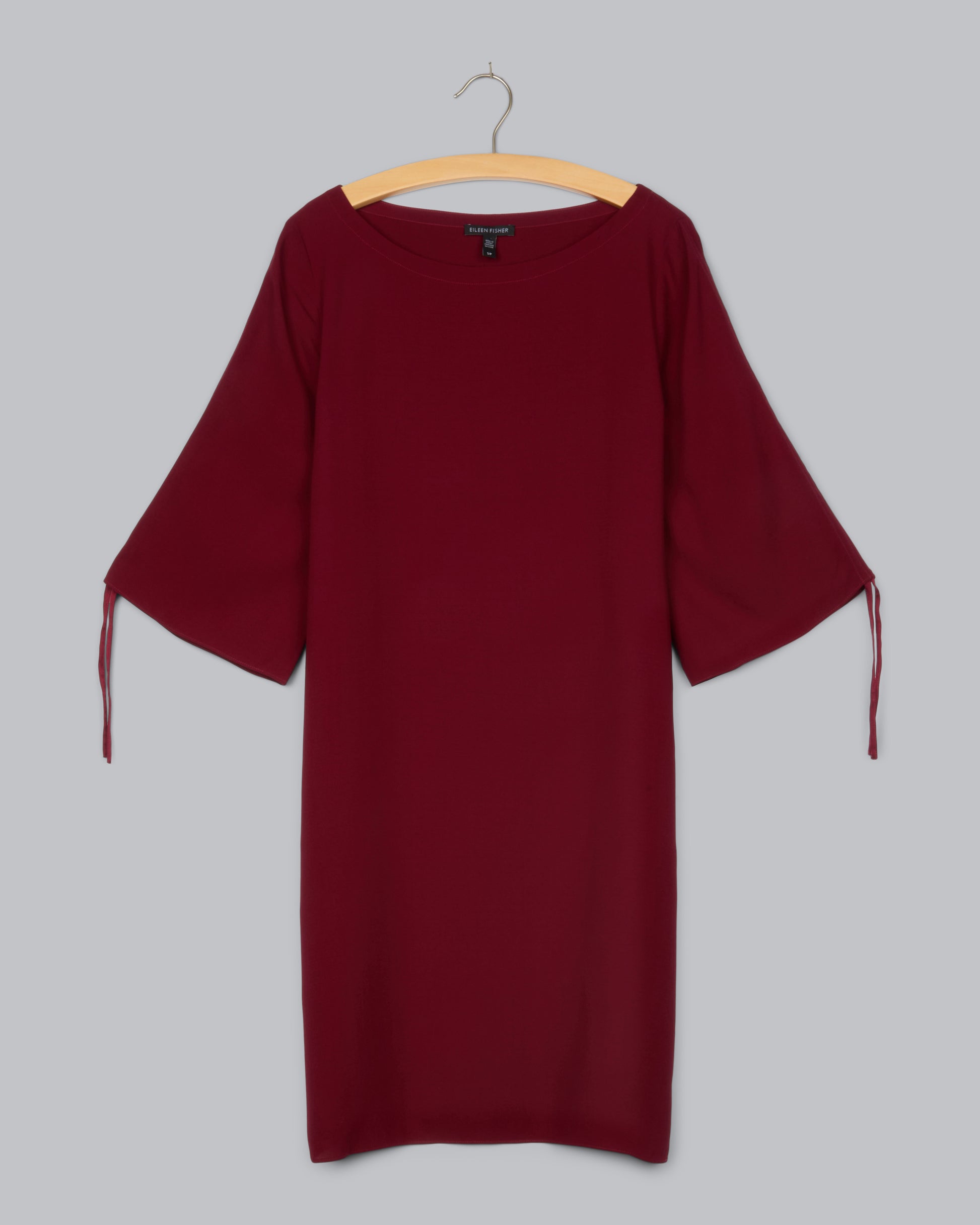 eileen fisher silk georgette crepe scoop neck dress Silk Georgette Crepe Asymmetrical Dress