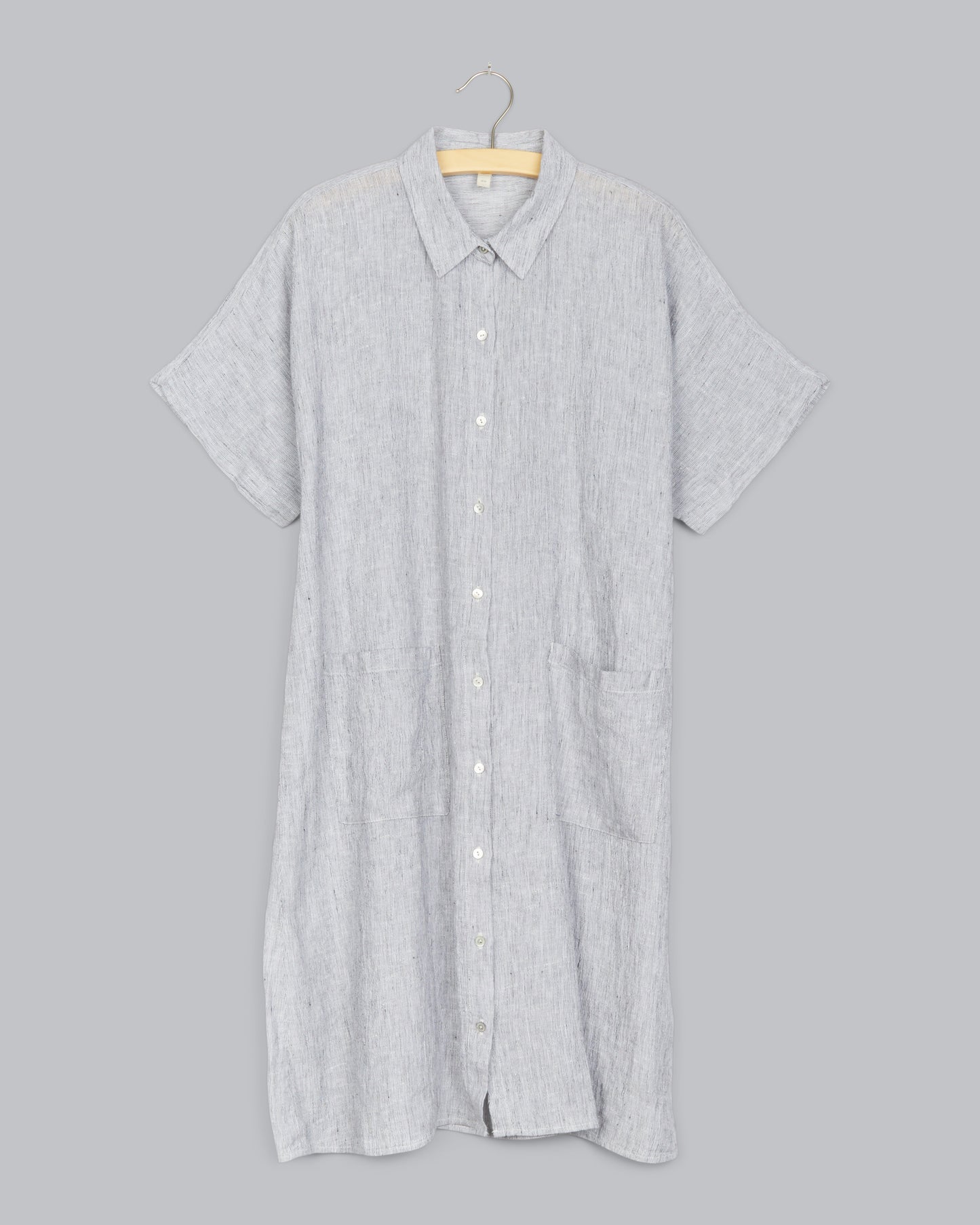 Striped Crinke Organic Linen Dress