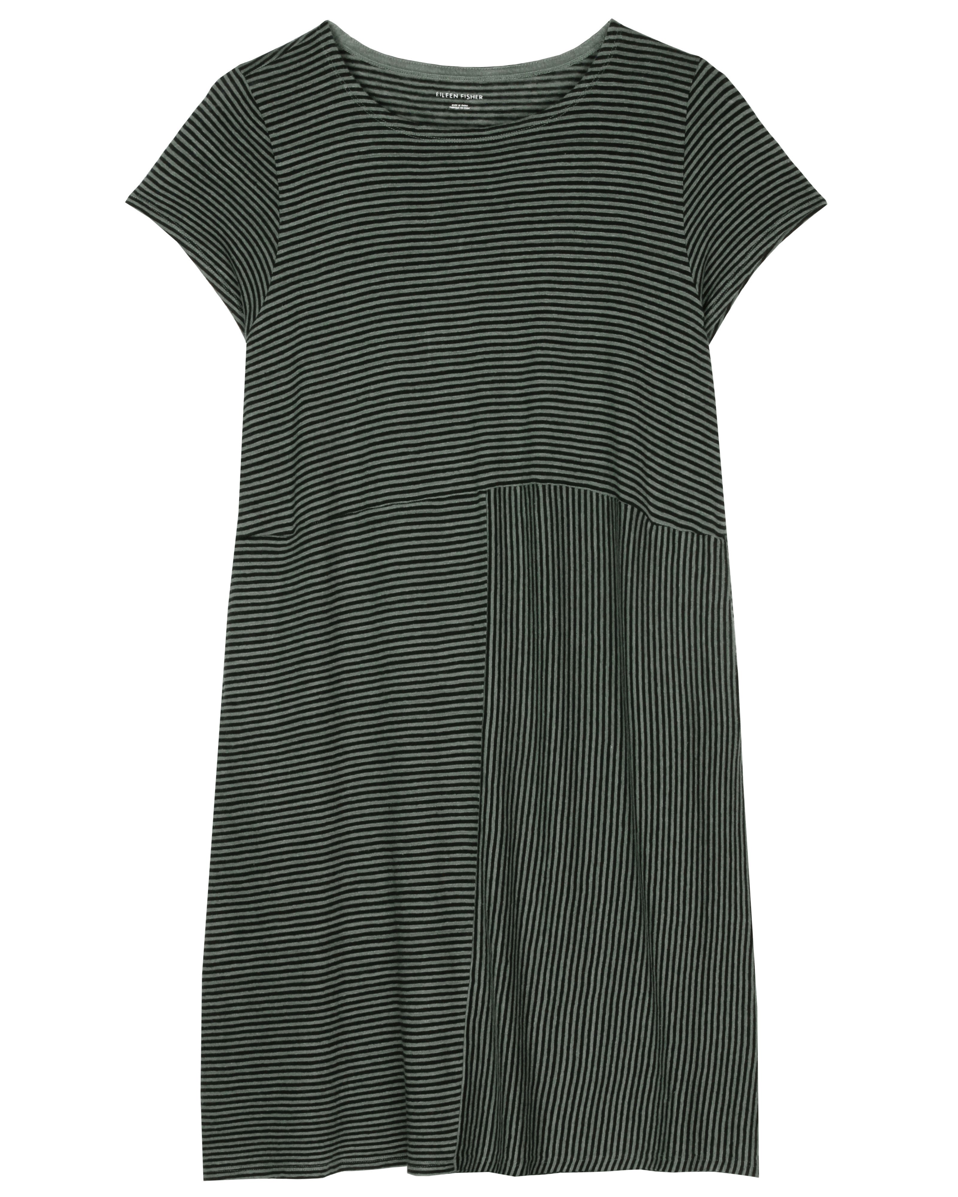 Organic Linen Jersey Stripe Dress - Eileen Fisher Renew