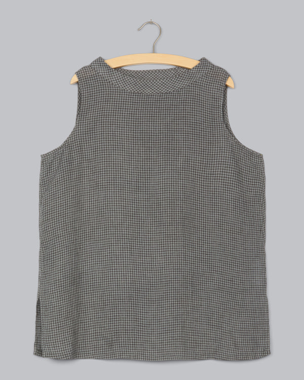 Linen Mini Check Shirt
