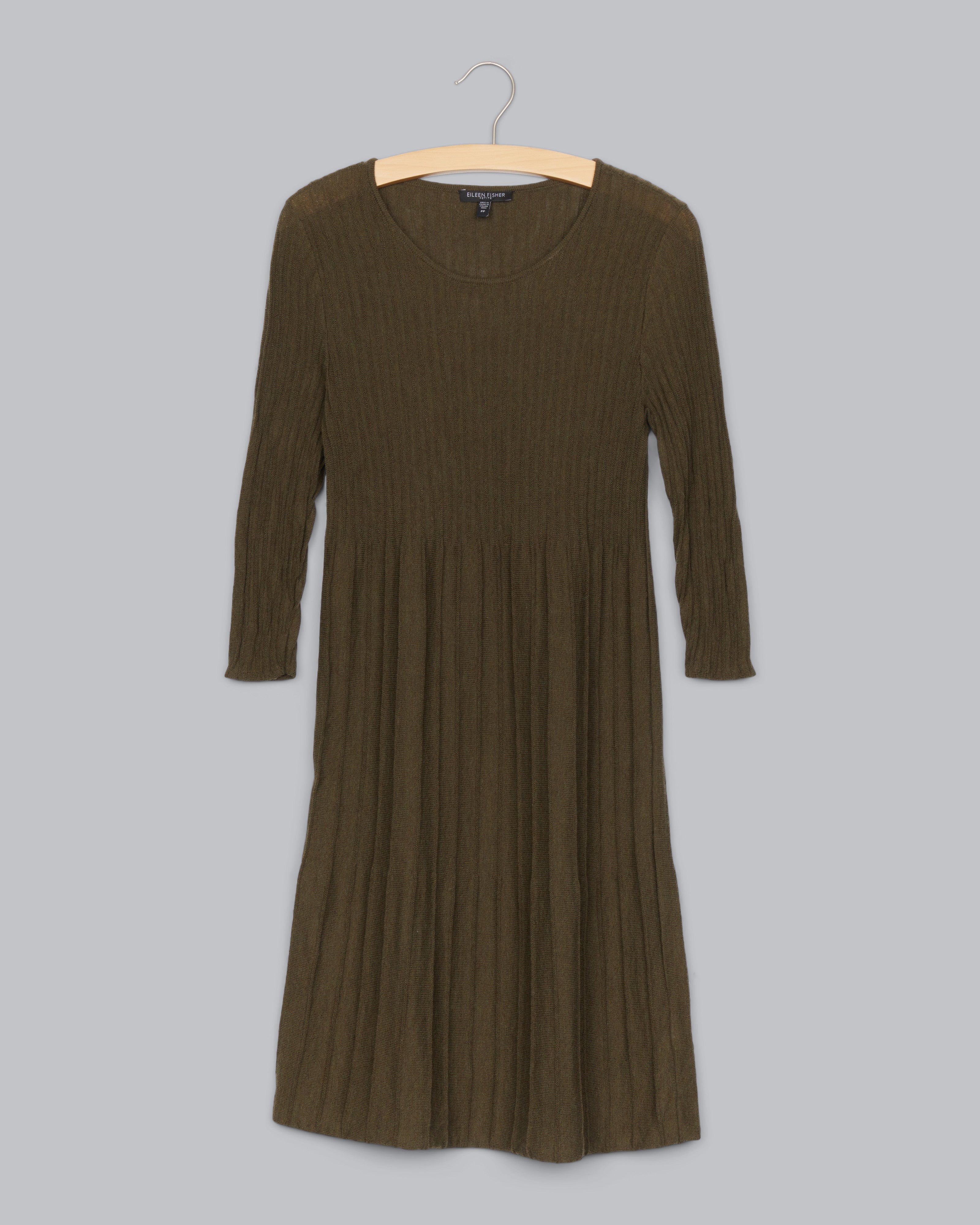 Washable Wool Rib Release Pleat Dress – Eileen Fisher Renew