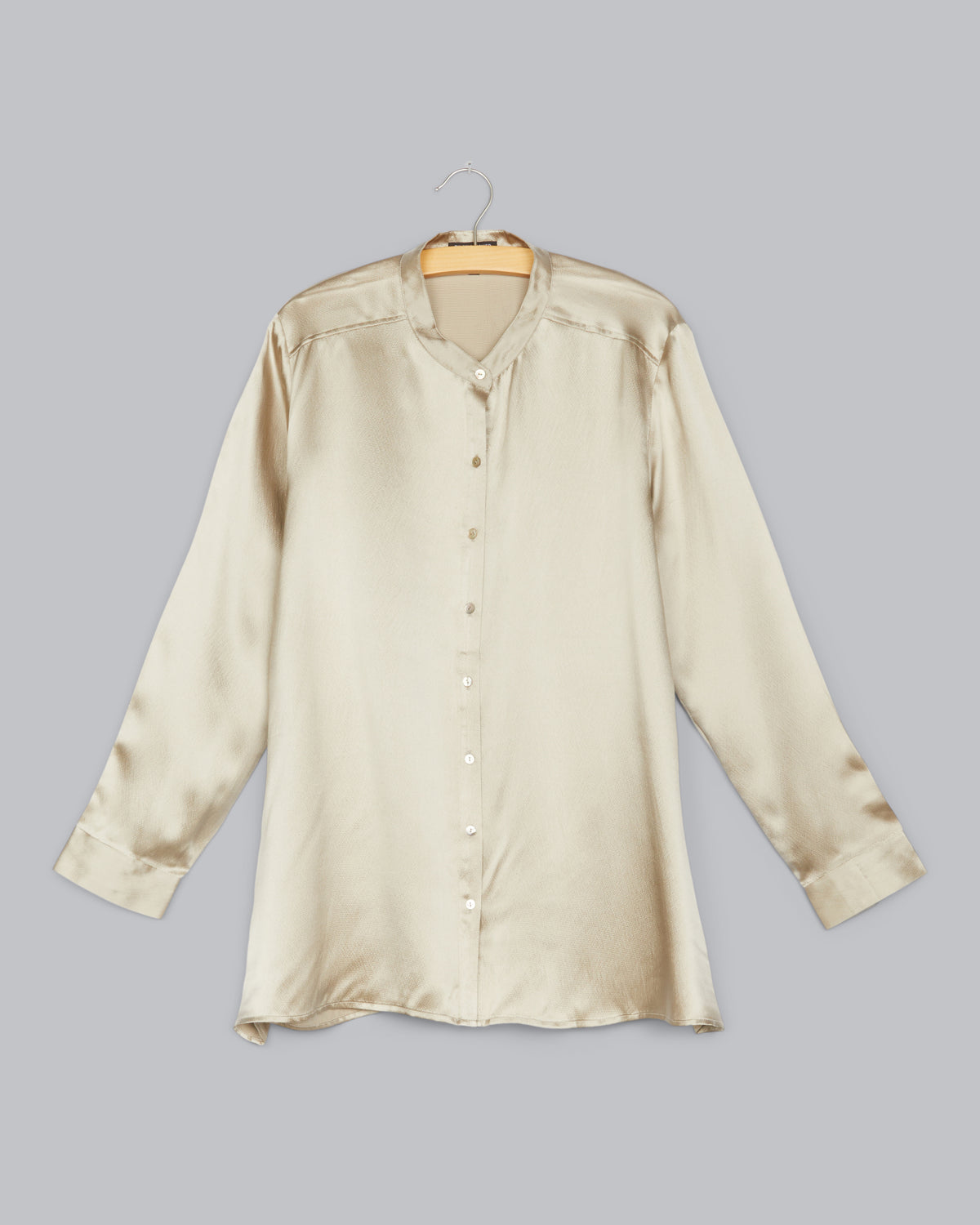 Hammered Silk Satin Shirt