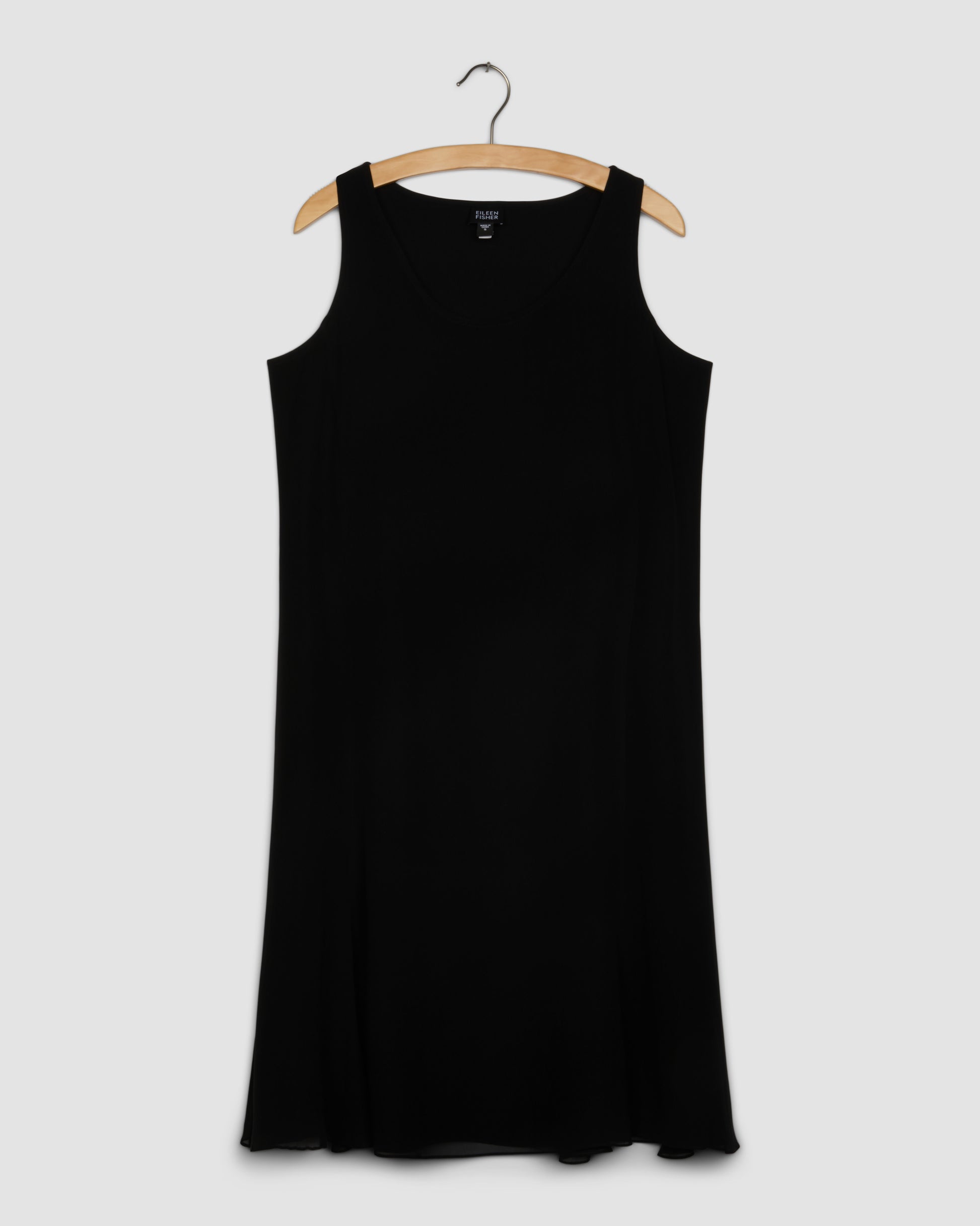 Silk Georgette Crepe w/ Sheer Overlay Dress – Eileen Fisher Renew