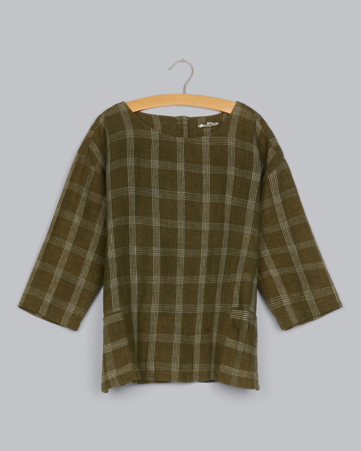 Catalan Organic Linen Plaid Shirt