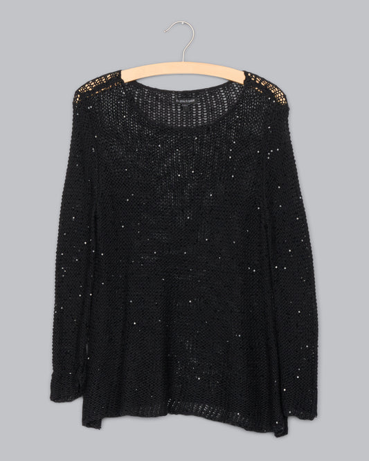 Sequin Chainmail Knit Pullover