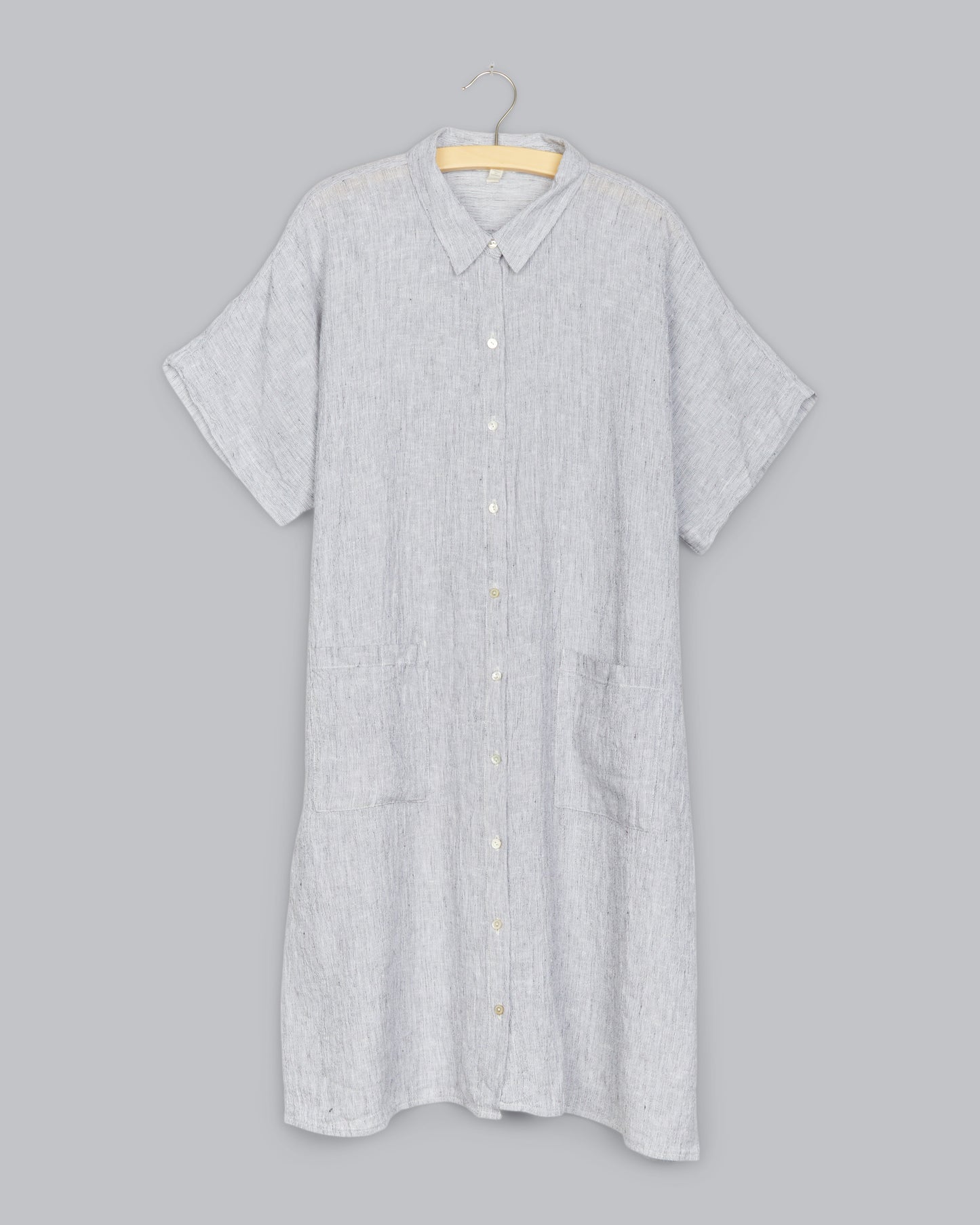 Striped Crinke Organic Linen Dress