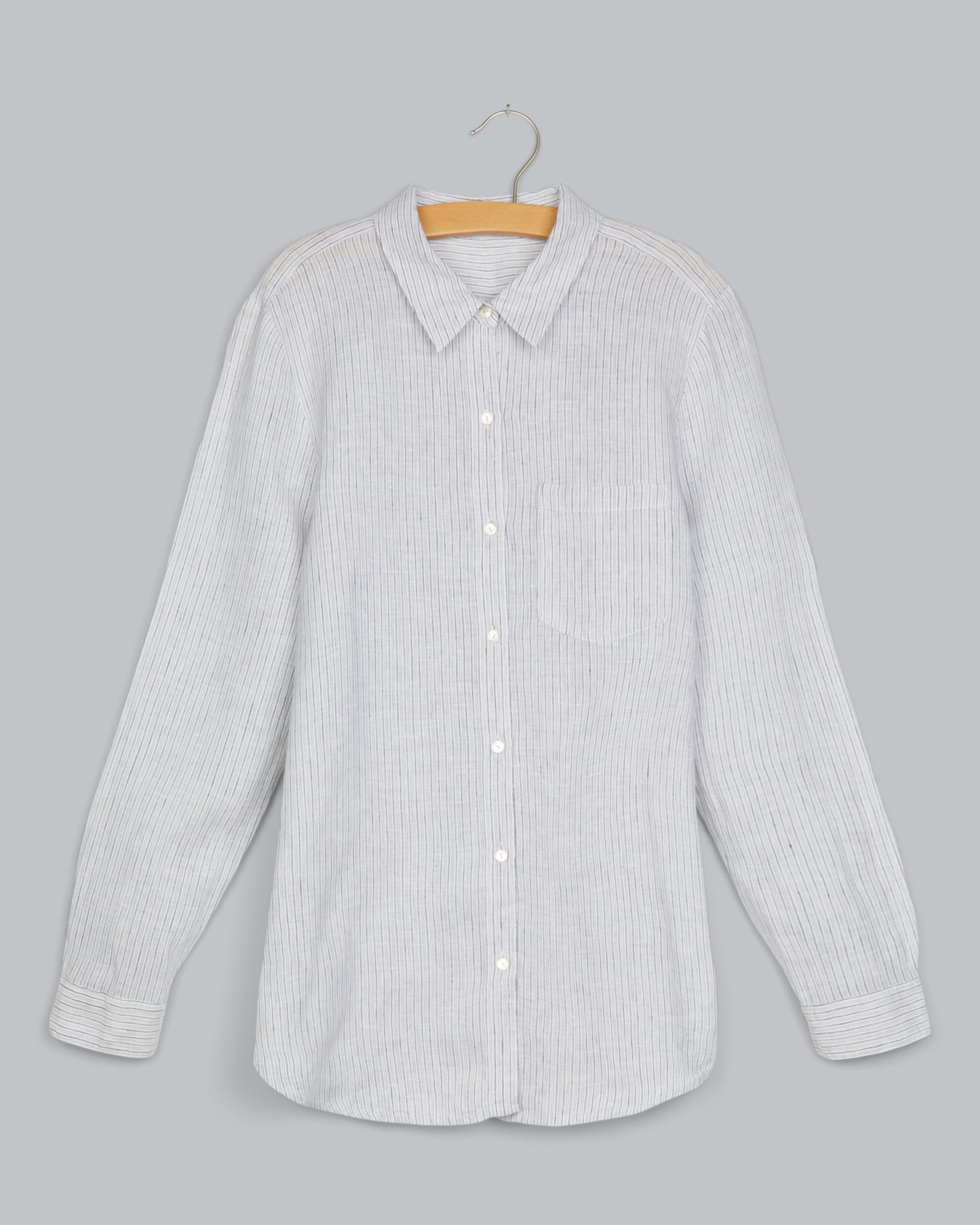 Mini Stripe Organic Handkerchief Linen Shirt