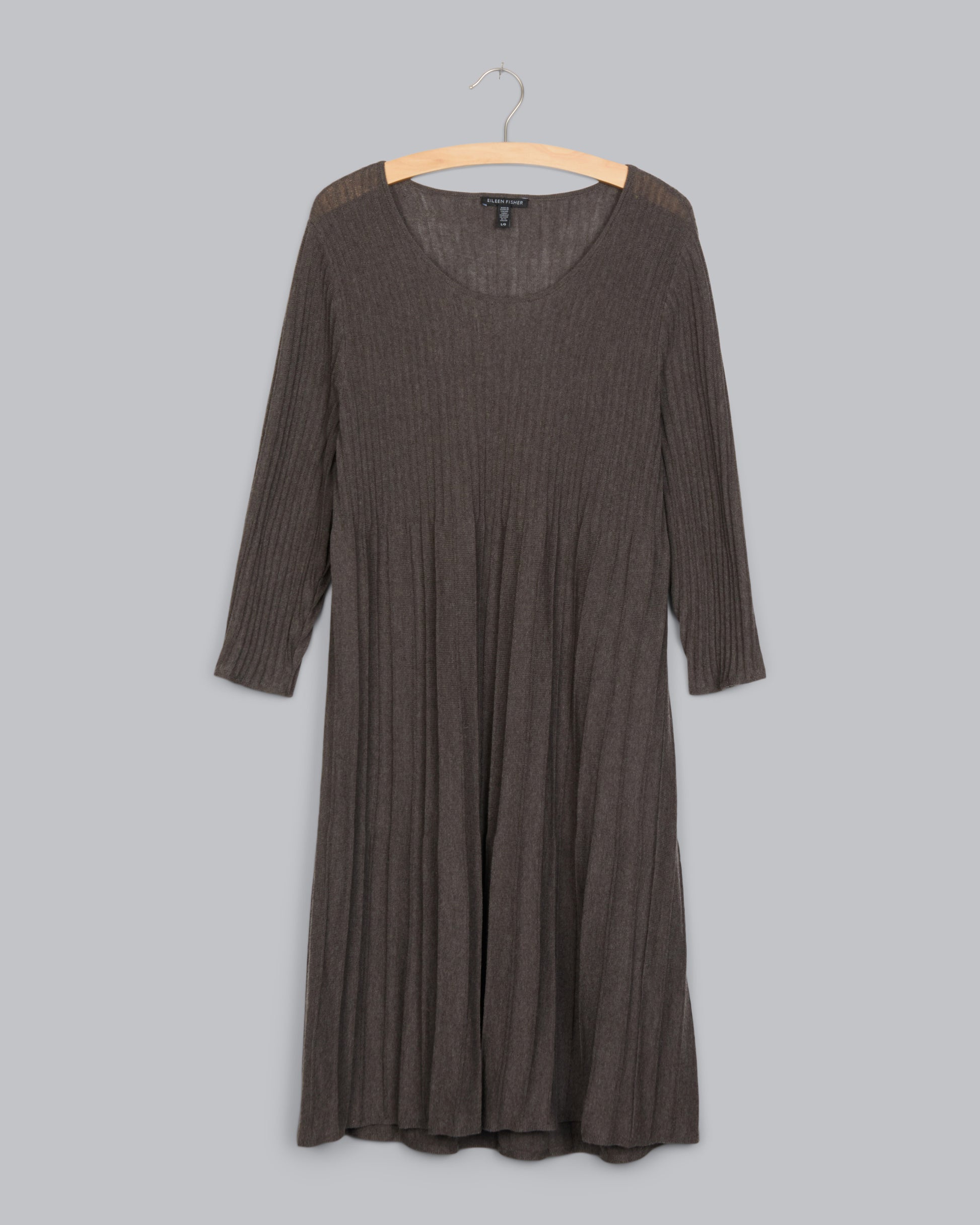 fitted lace wedding dress Washable Wool Rib Release Pleat Dress – Eileen Fisher Renew