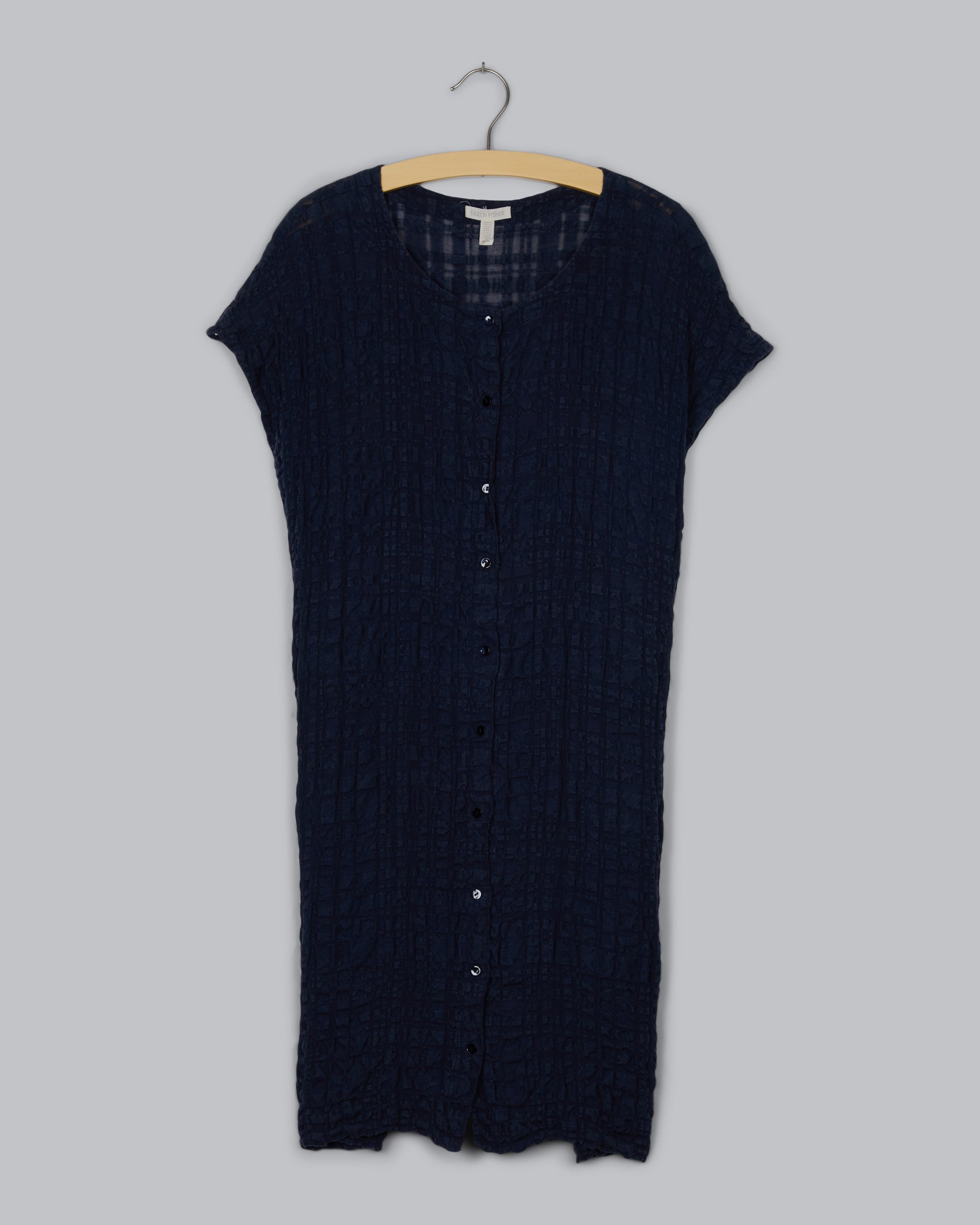 Cotton Linen Windowpane Gauze Dress Eileen Fisher Renew Cotton Linen Windowpane Gauze Dress Eileen Fisher Renew