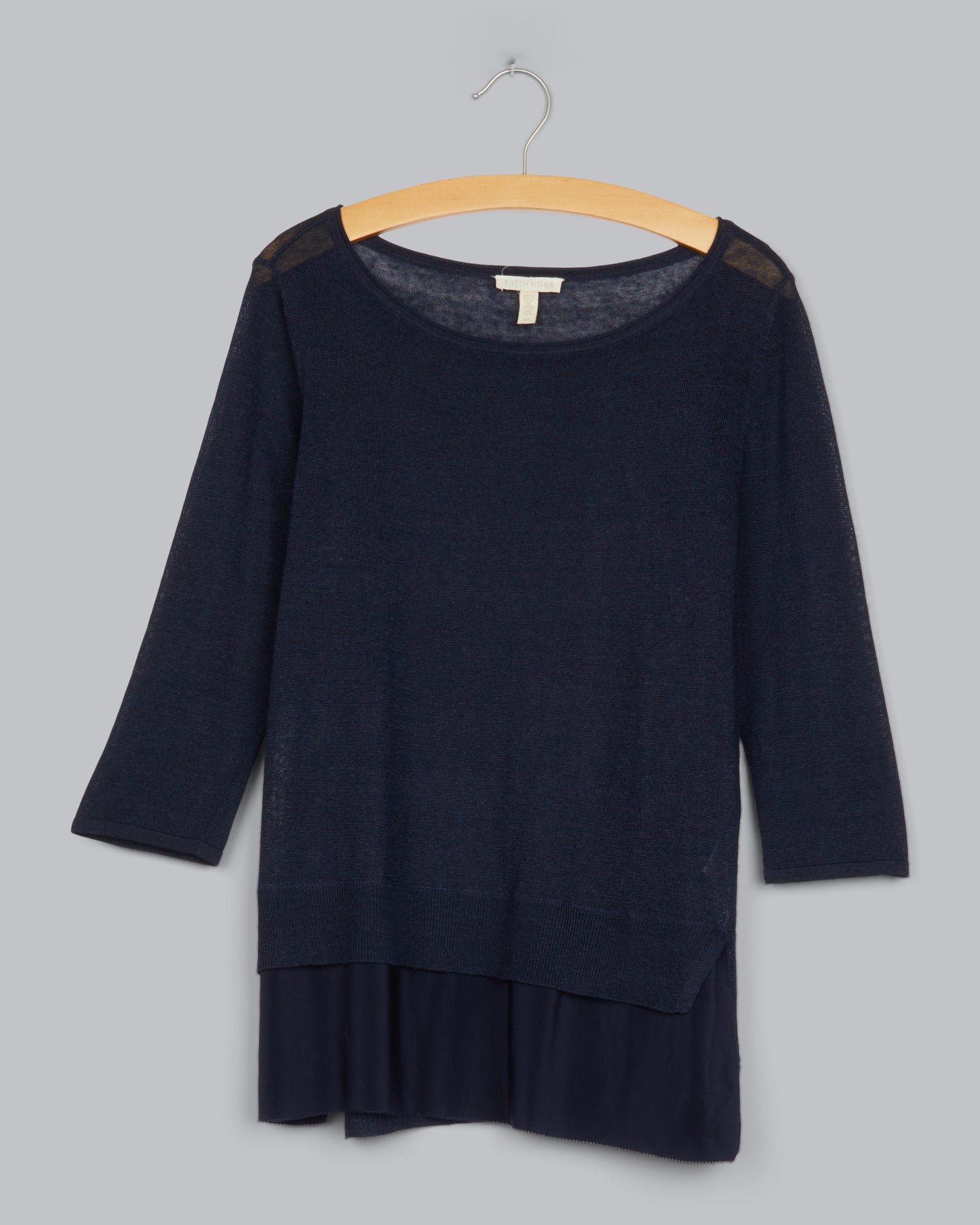Polished Linen Viscose Jersey w/Silk Habutai Pullover