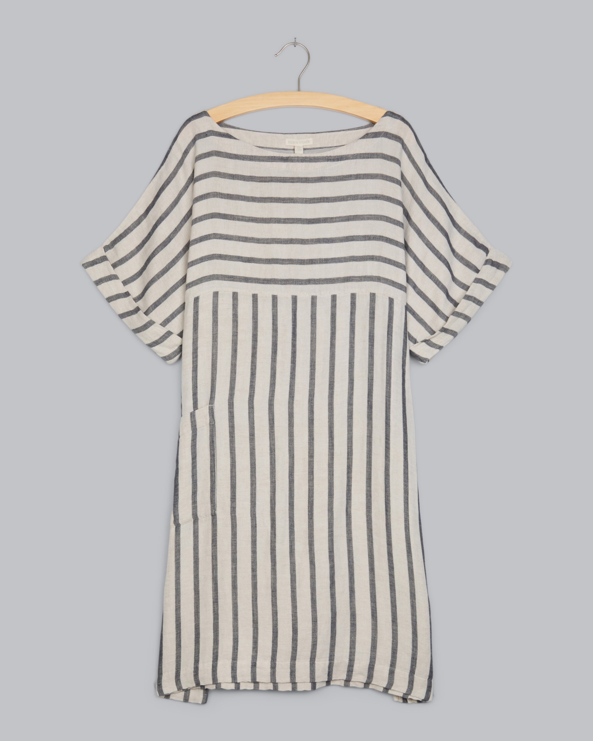 chinese dress ladies Linen Organic Cotton Doubleweave Stripe Dress – Eileen Fisher Renew