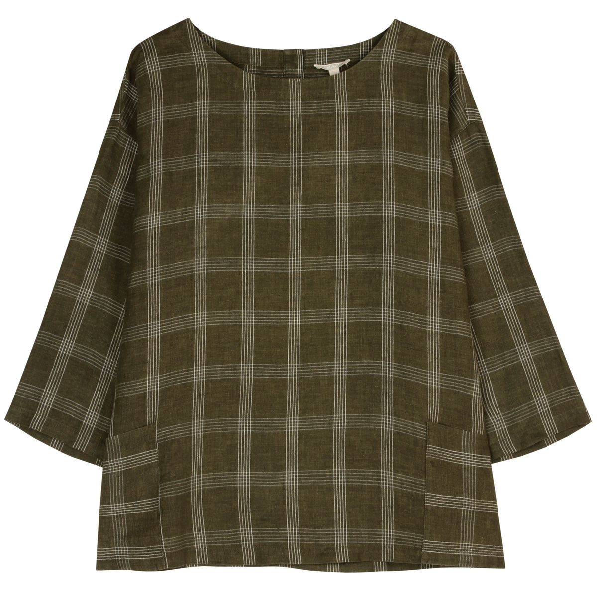 Catalan Organic Linen Plaid Shirt