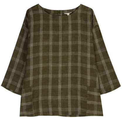 Catalan Organic Linen Plaid Shirt