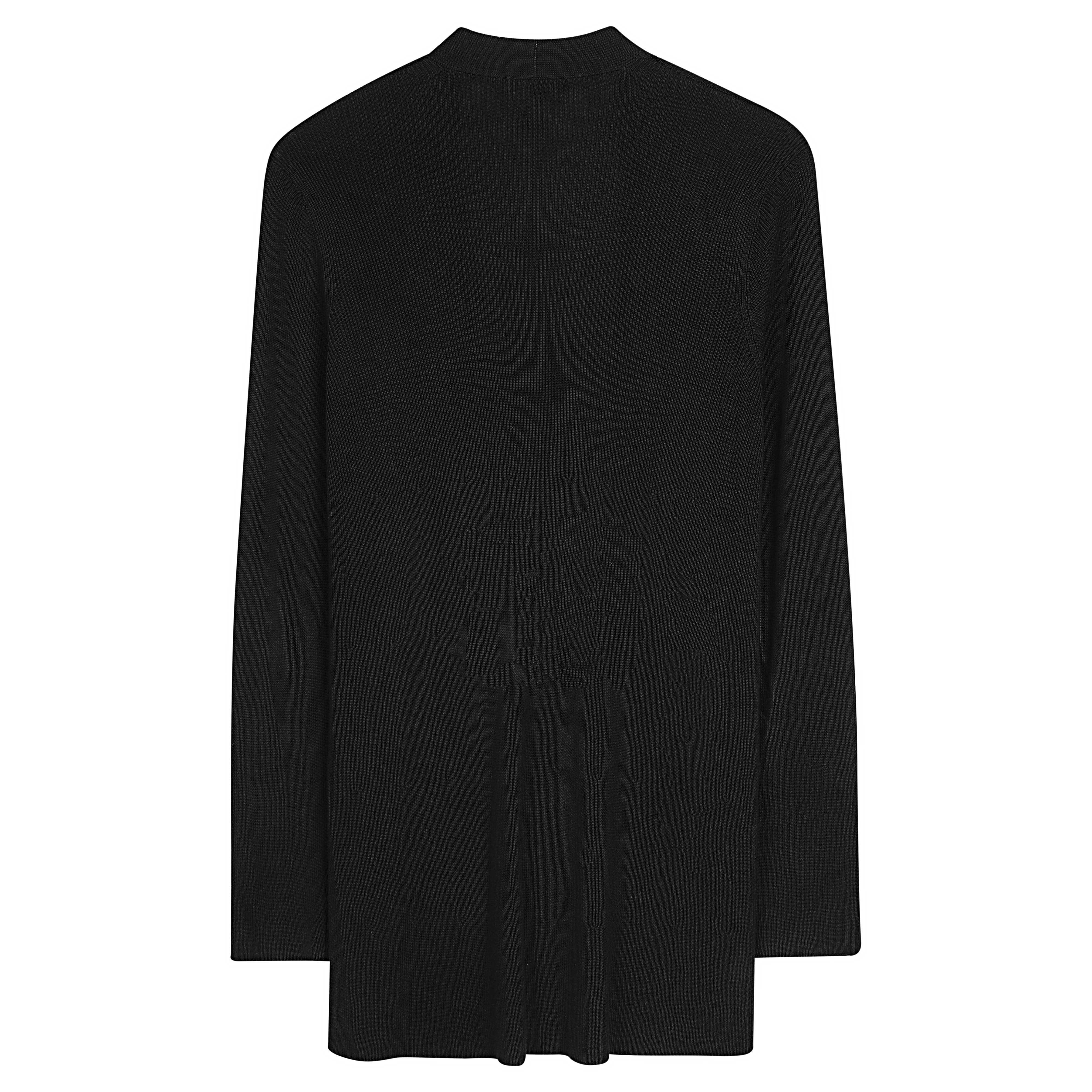 エンフォルド DOUBLE FACE CARDIGAN　ブラック 38 ENFOLD エンフォルド 23SS ﾌﾞﾗｯｸ ﾚｰﾖﾝ×ﾅｲﾛﾝ DOUBLE FACE