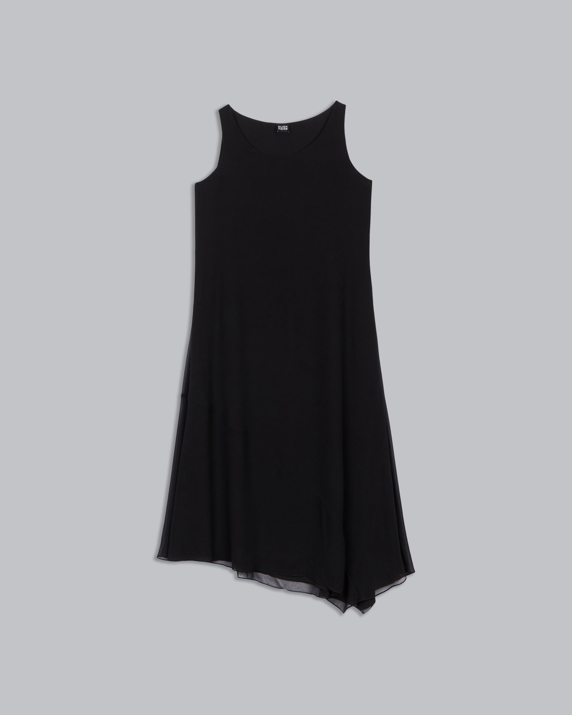 Silk Georgette Crepe w/ Sheer Overlay Dress – Eileen Fisher Renew