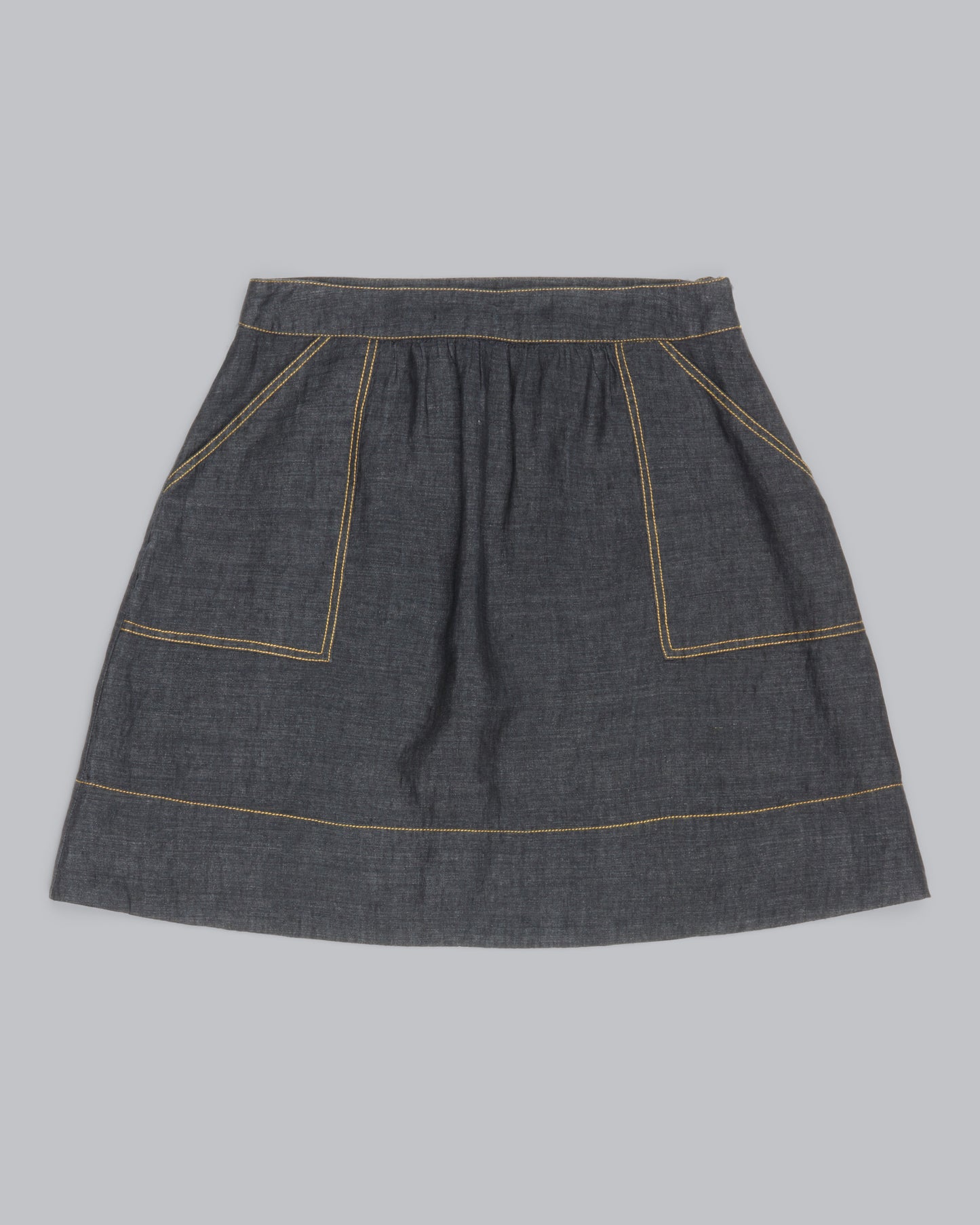 Washed Delave Linen Skirt
