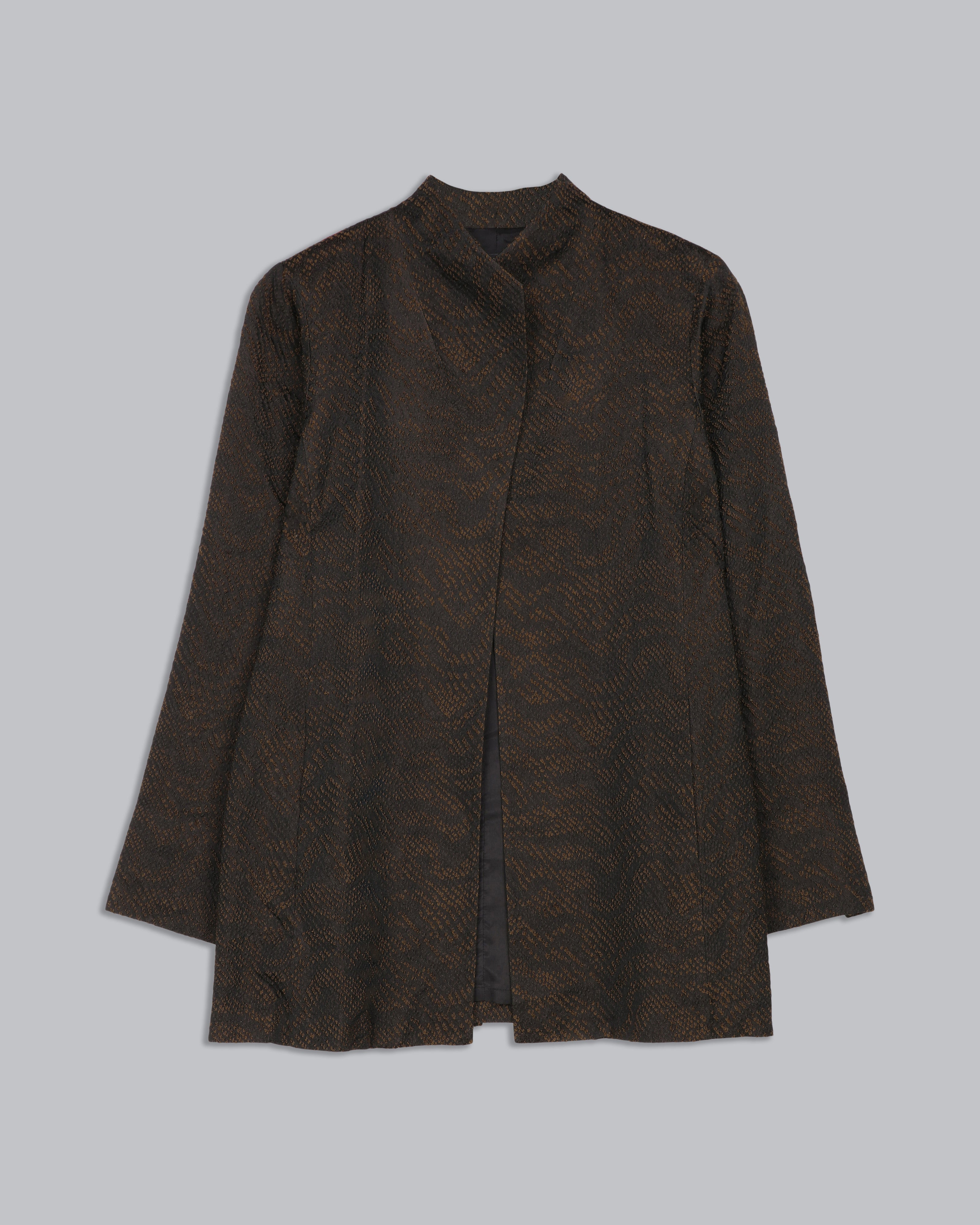 Silk Blend Jacquard Wave Coat - Eileen Fisher Renew