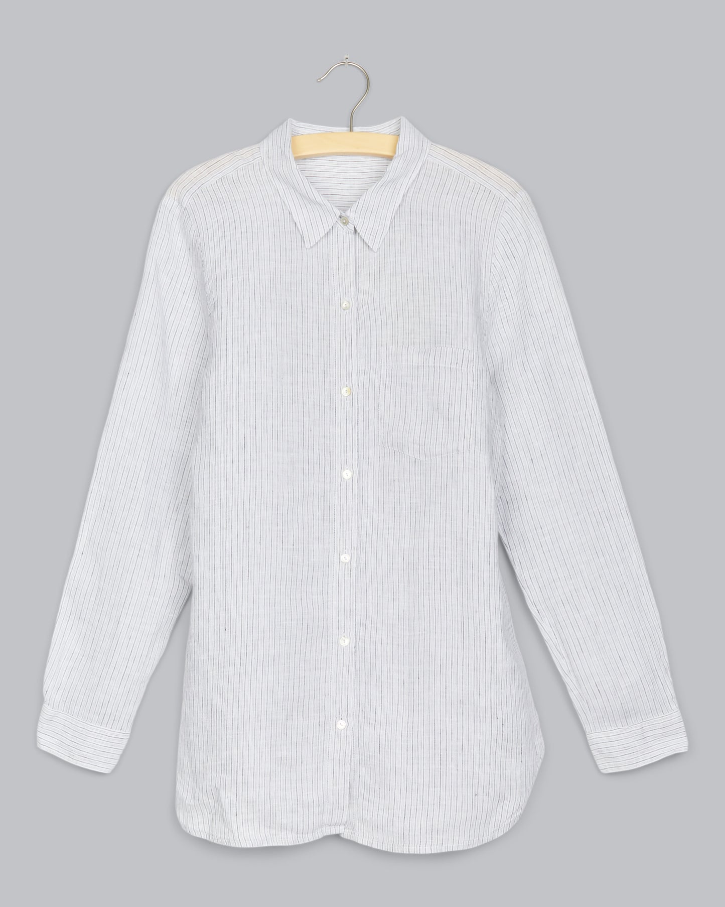 Mini Stripe Organic Handkerchief Linen Shirt