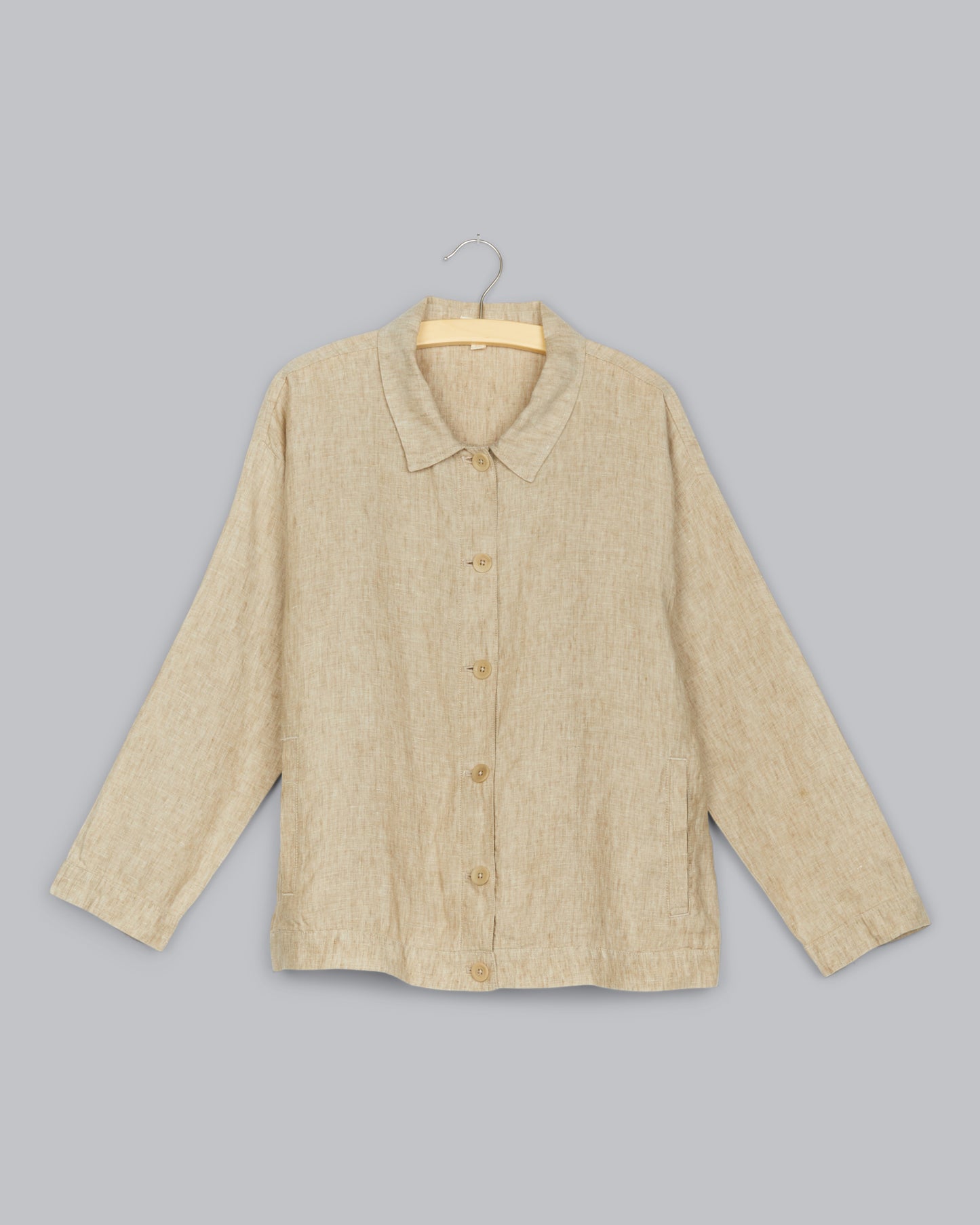 Washed Organic Linen Delave Jacket