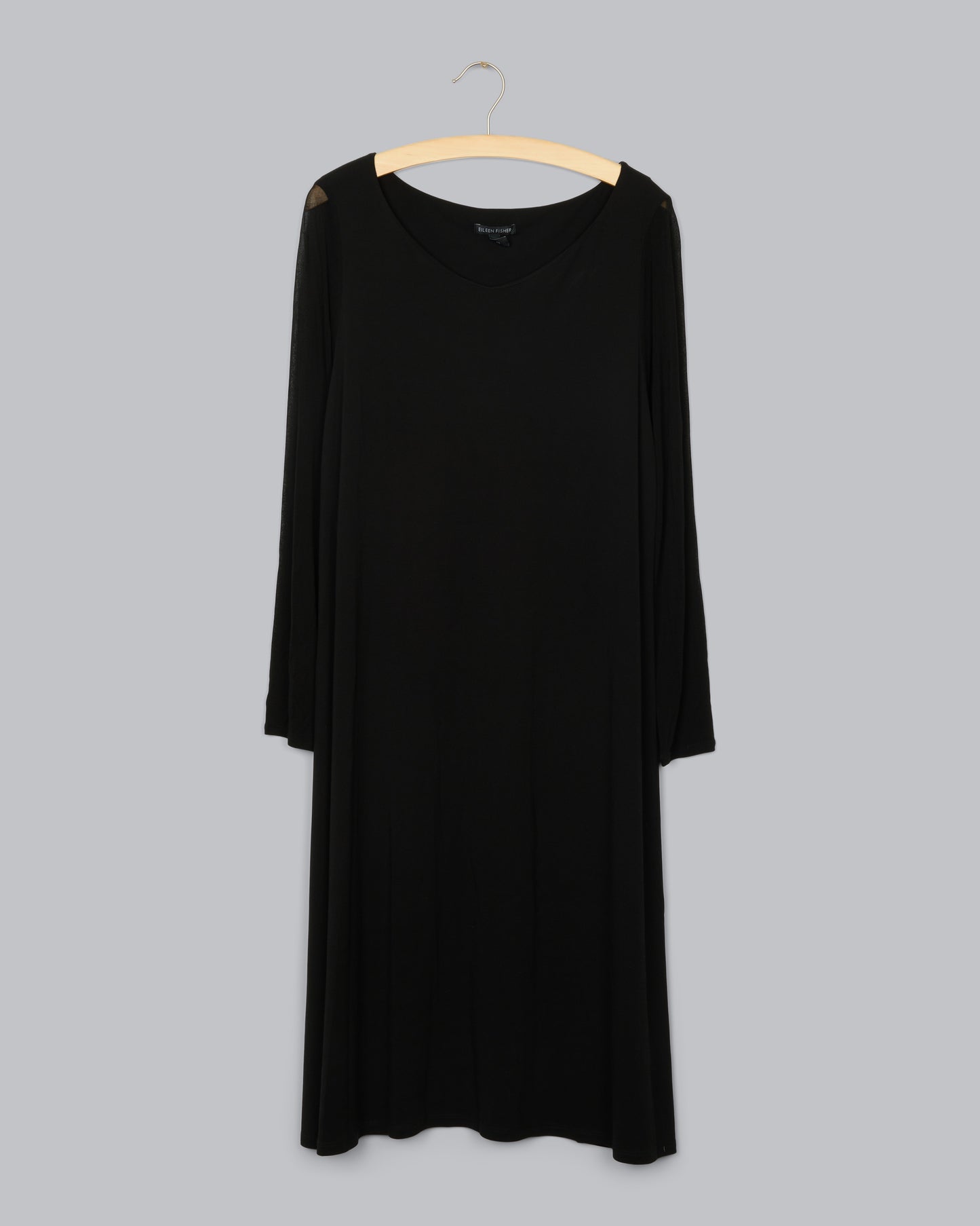 Stretch Silk Jersey w/Crepe de Chine Dress  Eileen Fisher Renew