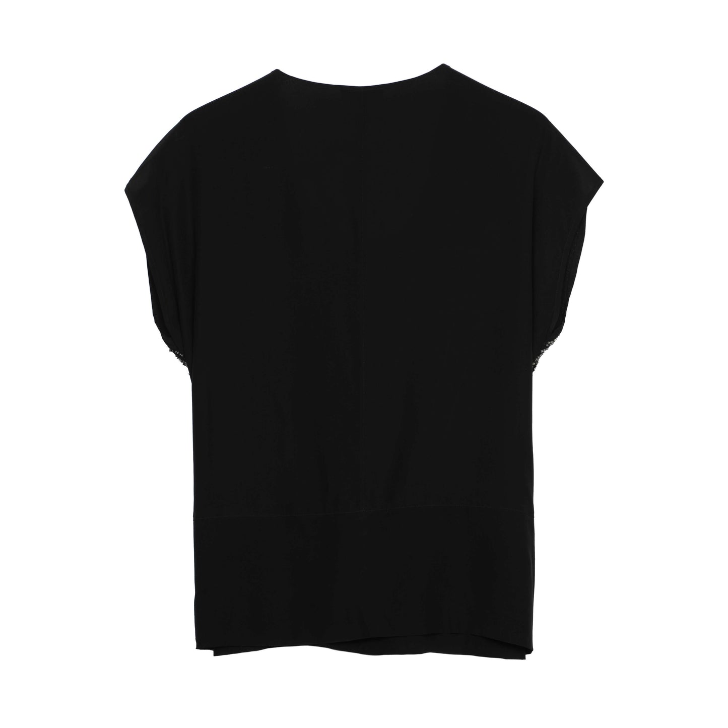 Sequined Rivulet on Silk Crepe de Chine Shirt