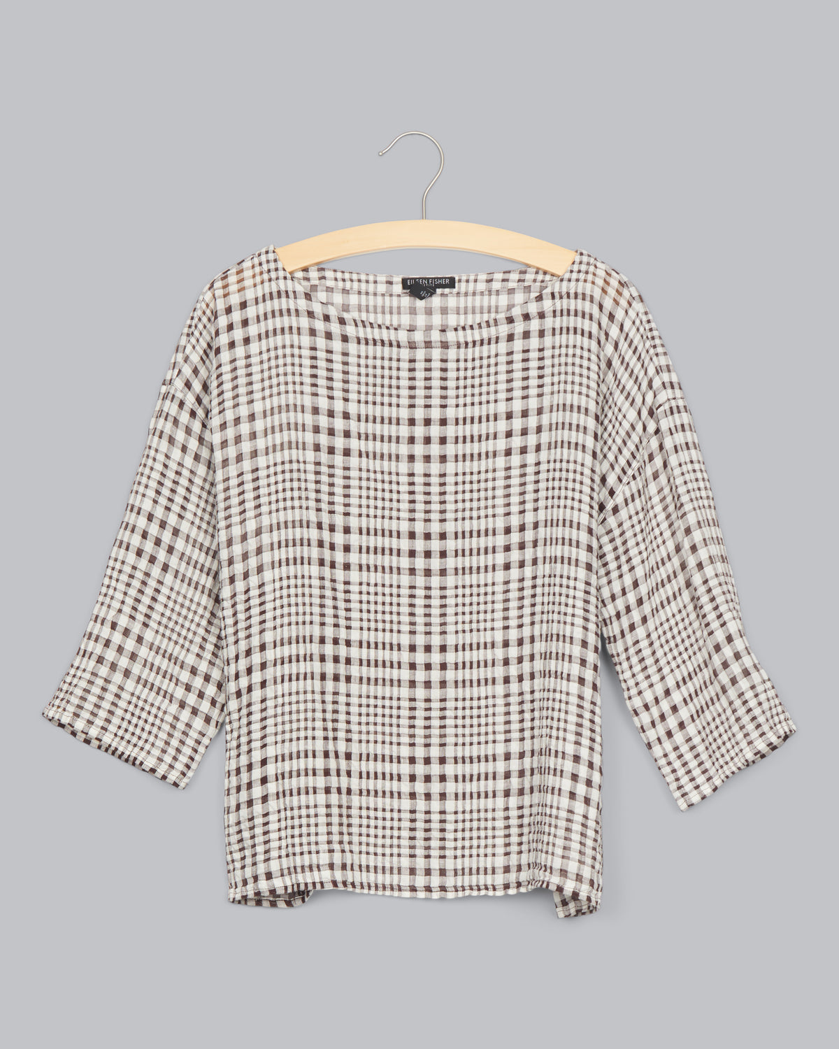 Linen Cotton Crinkle Plaid Shirt