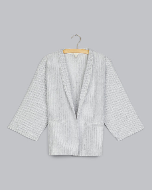 Organic Linen Cotton Ticking Stripe Jacket