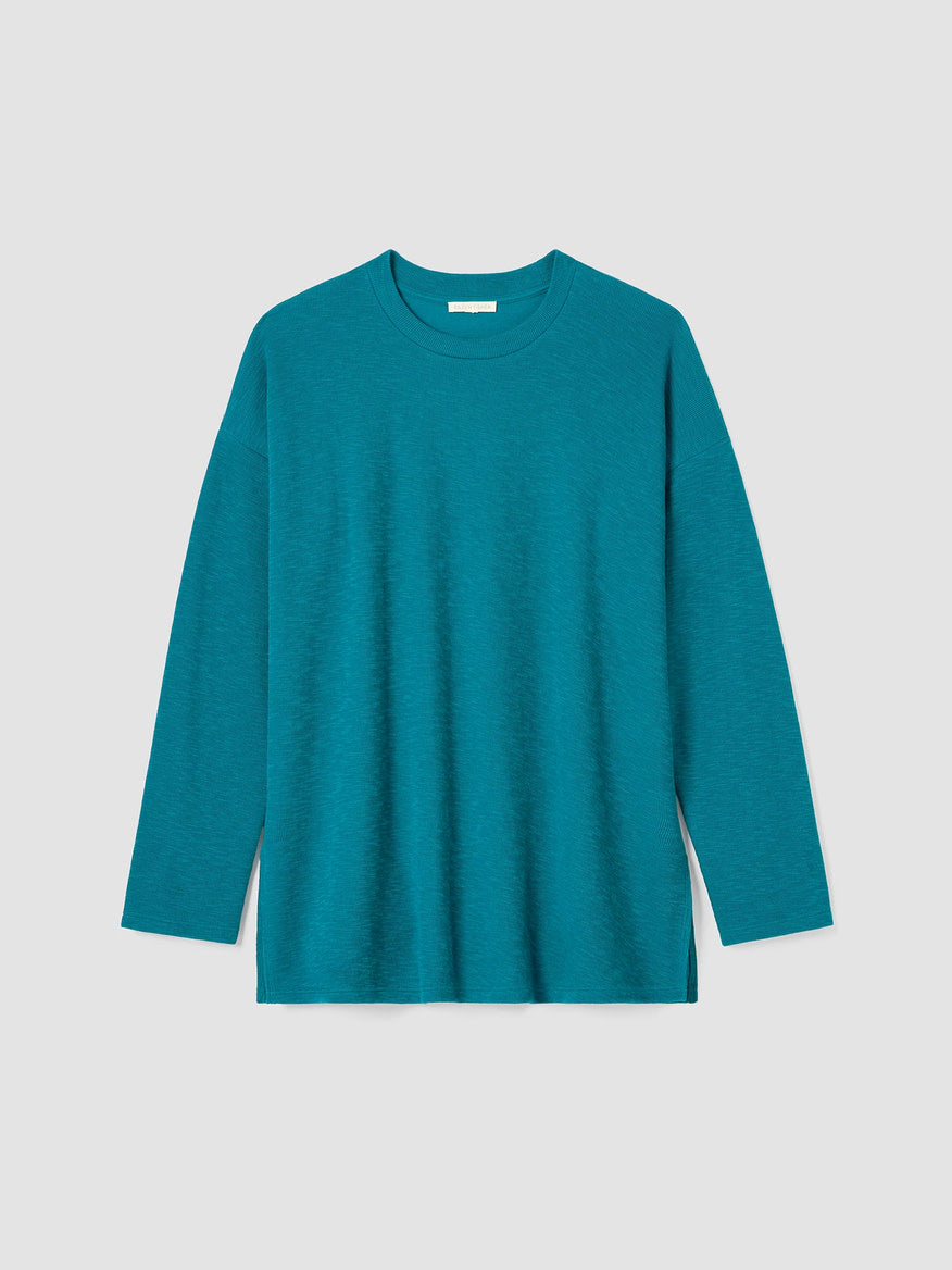 Organic Cotton Slubby Rib Knit Crew Neck Top – Eileen Fisher Renew