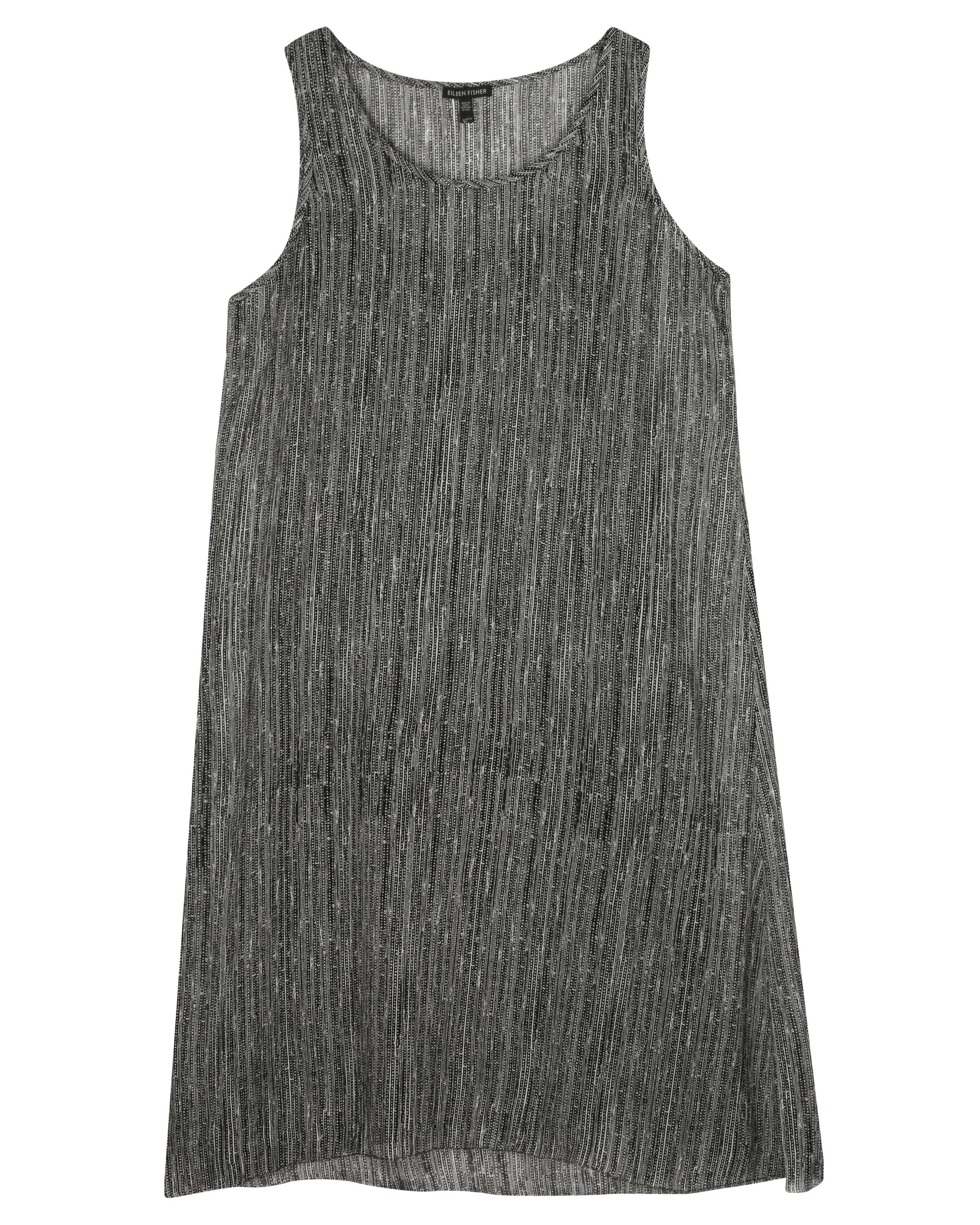 eileen fisher silk crinkle dress Crushed Silk Jewel Neck Tiered Dress
