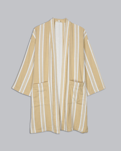 Striped Organic Cotton Doubleweave Coat