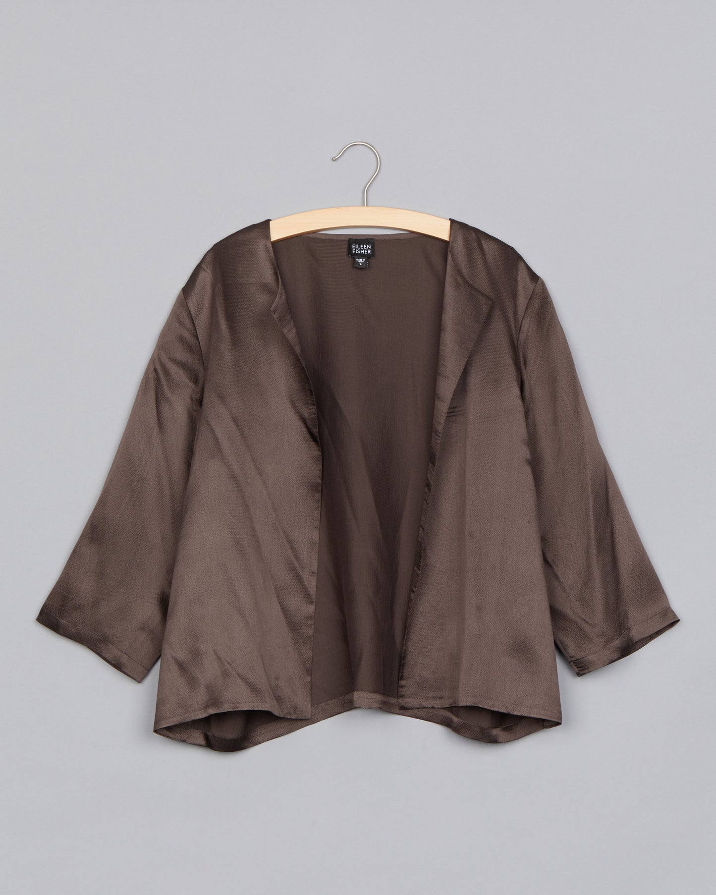 Hammered Silk Satin Cardigan