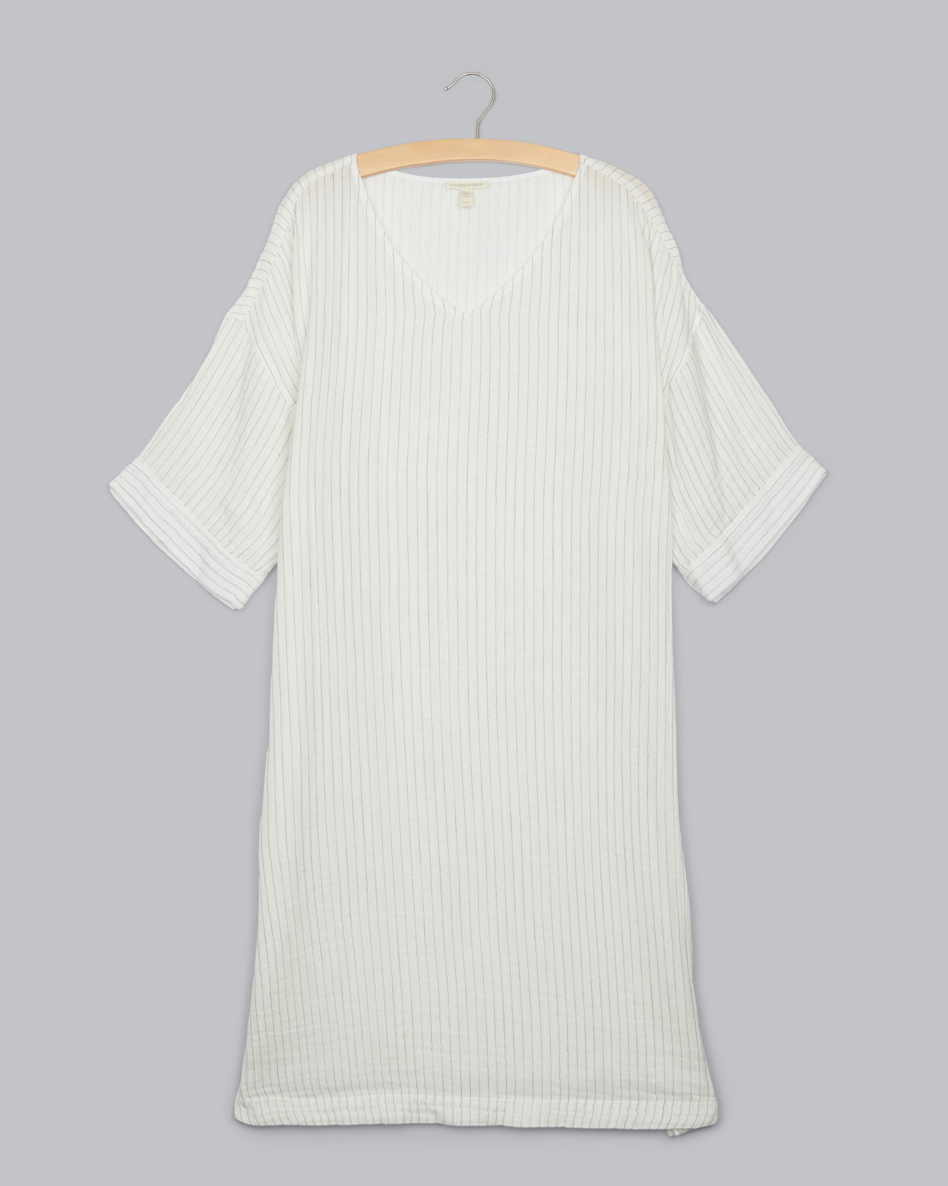 Striped Organic Cotton Gauze Dress Eileen Fisher Renew Striped Organic Cotton Gauze Dress Eileen Fisher Renew